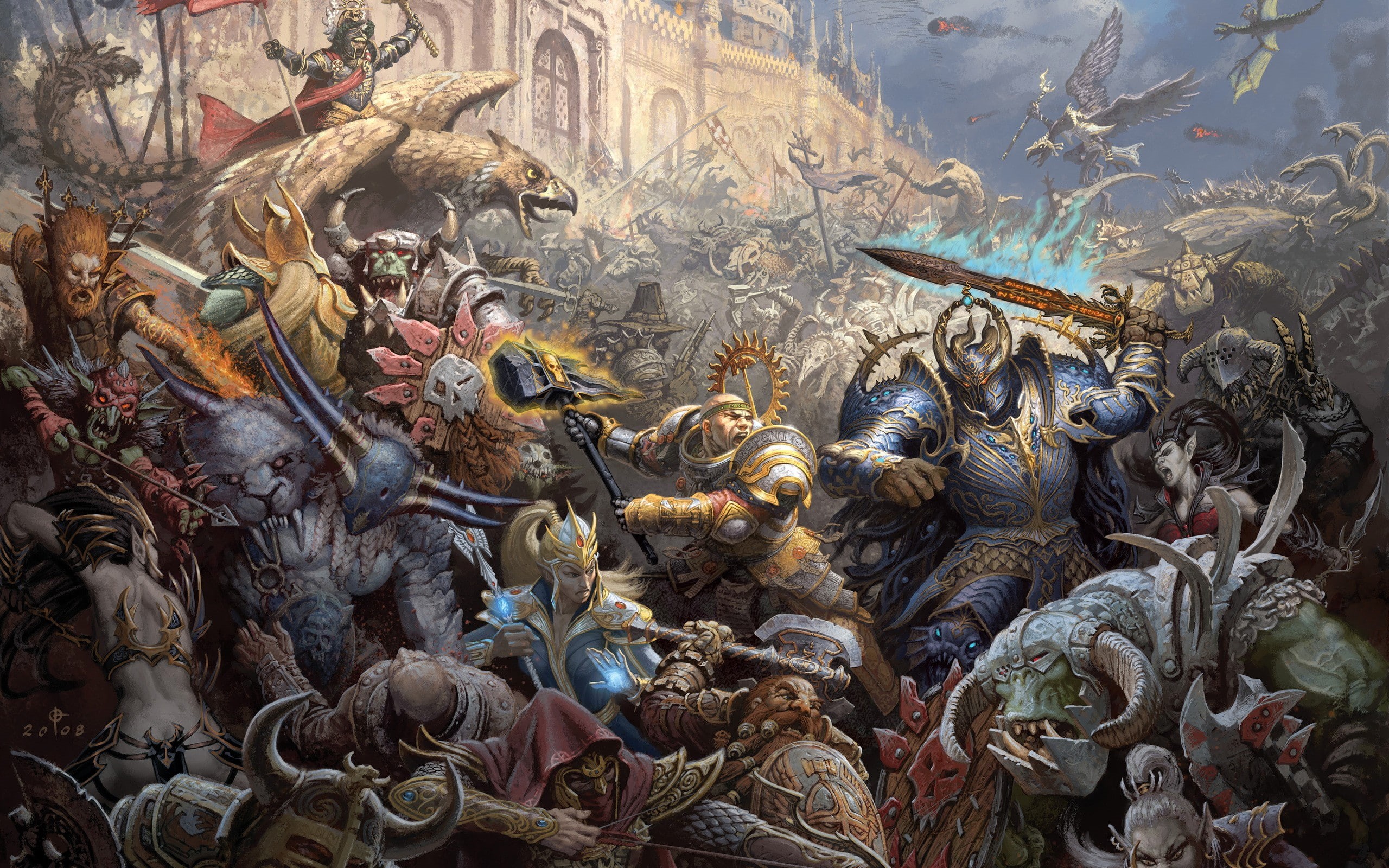 statue, castles, art and craft, Orcs, elves, creativity, spirituality, artwork, no people, 2K, architecture, Battles, Siege, fantasy, representation, human representation, HD Wallpaper