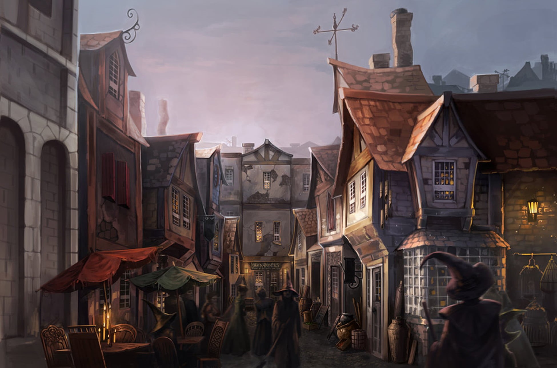 the evening, men, outdoors, light, winter, dark, market, lighting Equipment, home, wizards, incidental people, house, building Exterior, history, village, HD Wallpaper