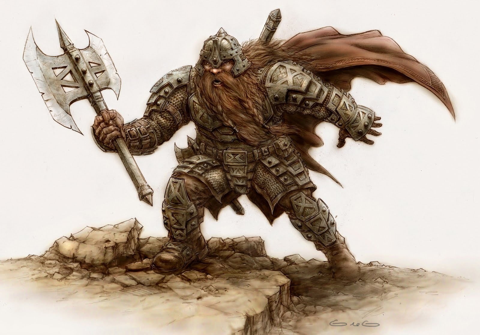 Gimli, war, Axe, fan art, aggression, representation, security, studio shot, dwarfs, people, weapon, white background, army soldier, man, ax, double, graphic, HD Wallpaper