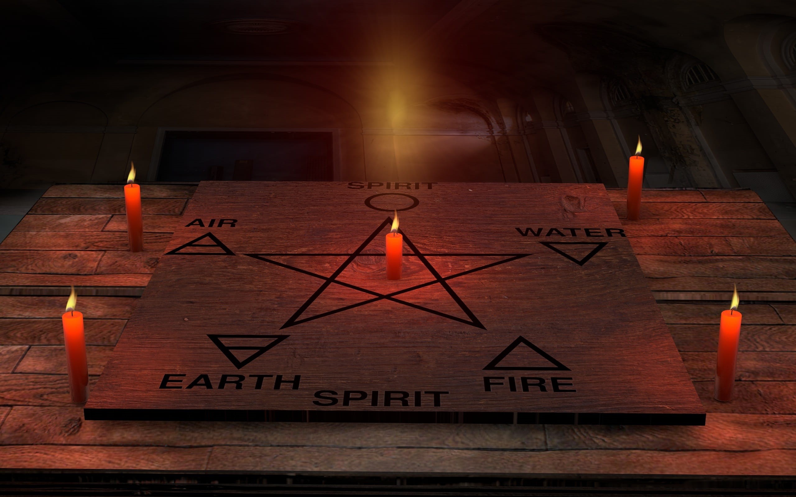 nature, magic, architecture, element, flame, wood - material, pagan, no people, sign, candles, scene, mysterious, text, wood, pentagram, burning, 2K, draw, HD Wallpaper