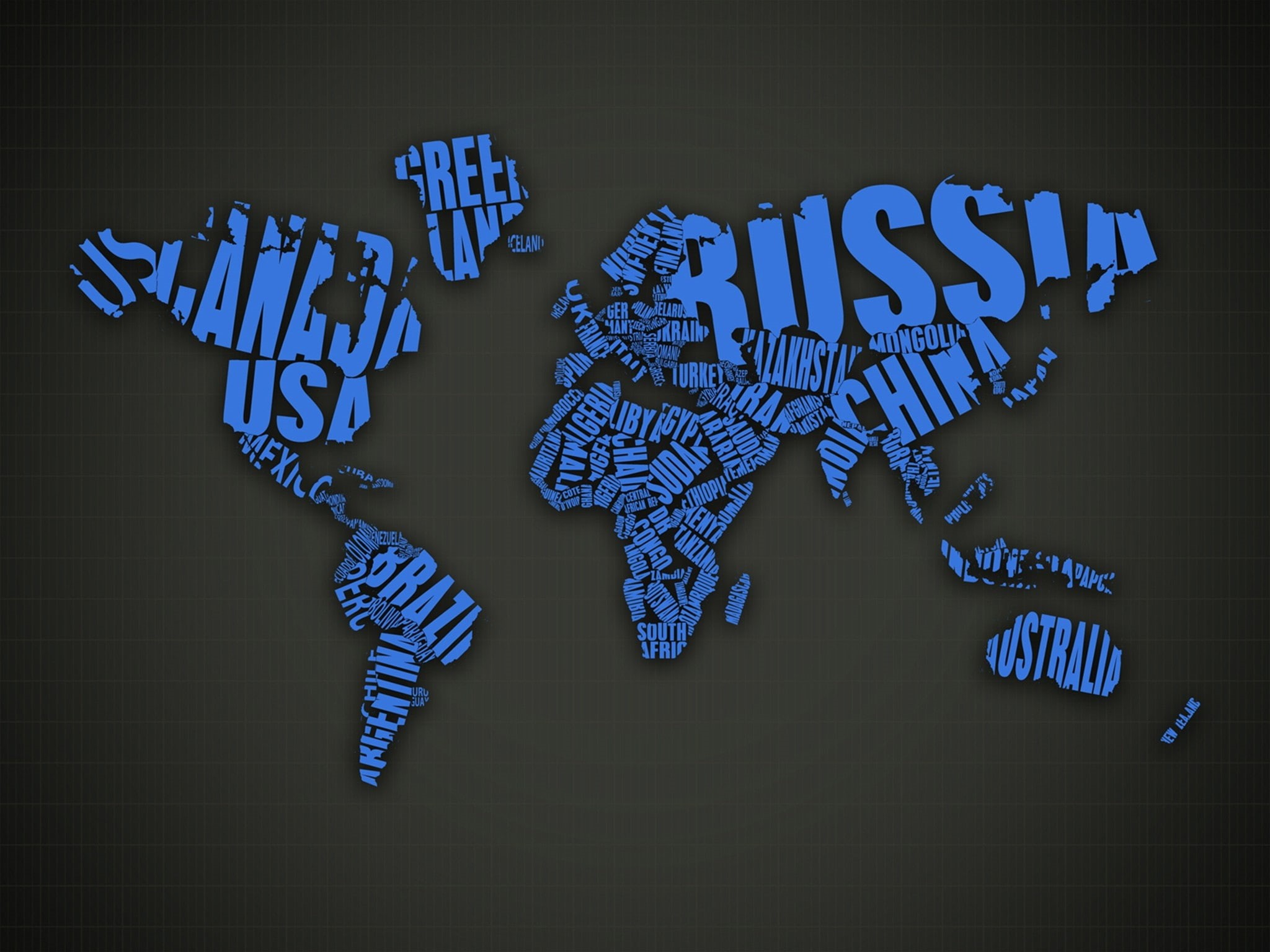 typography, art, Blue, d, x, cgi, text, cg, hd, map, Abstract, 1080P, world, HD Wallpaper