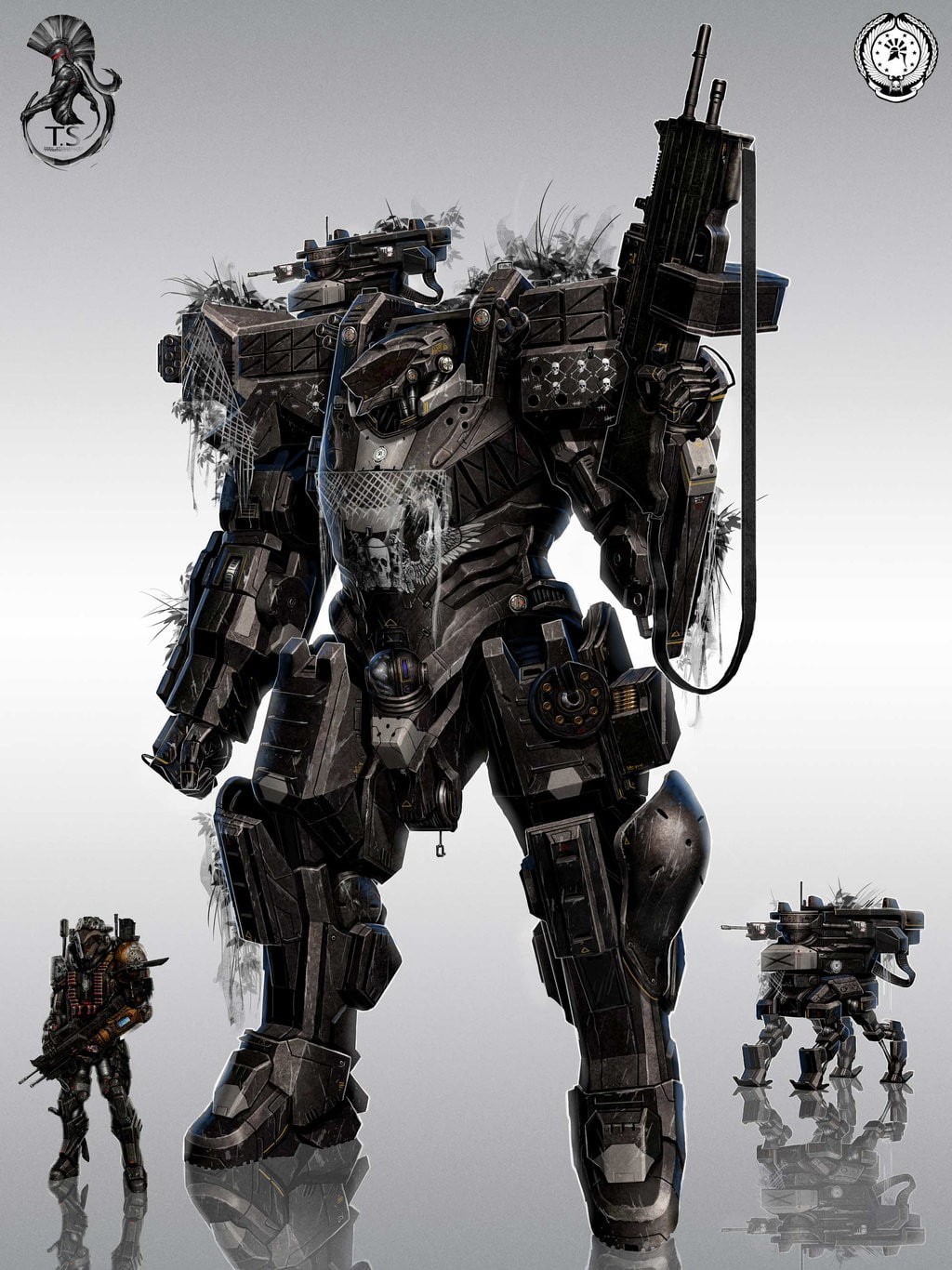 aircraft, art, mecha, 720P, hd, artwork, mech, concepts, suit, weapons, concept, soldiers, armor, futuristic, scien, armored, Guns, digital, Phone HD Wallpaper