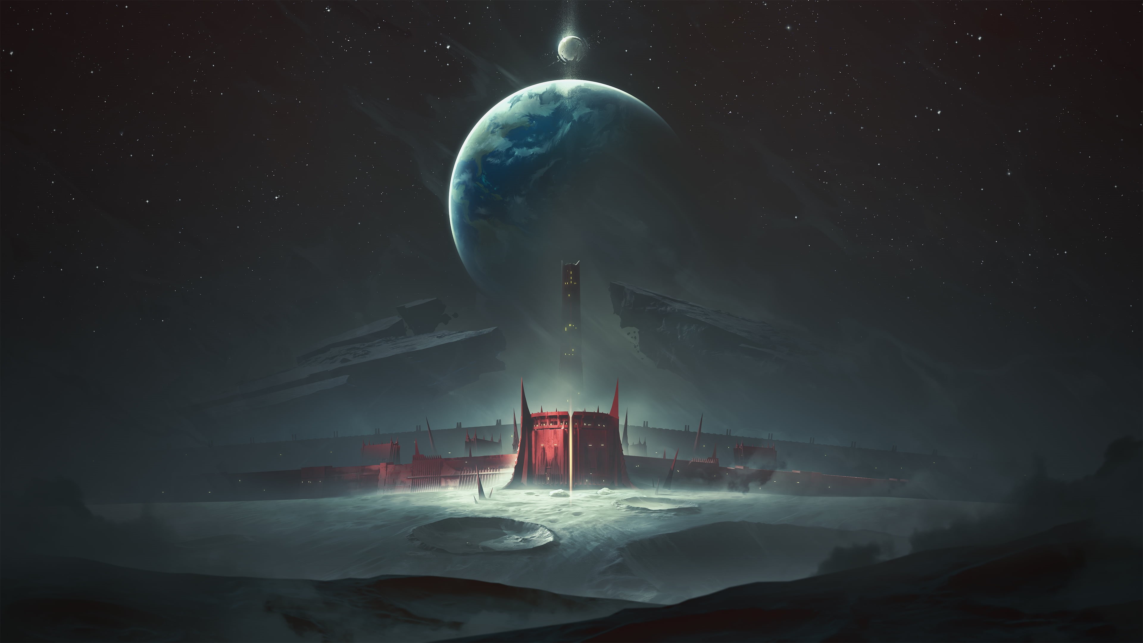 video games, science fiction, Earth, 4K, Destiny 2 (video game), shadow keep, Moon, HD Wallpaper
