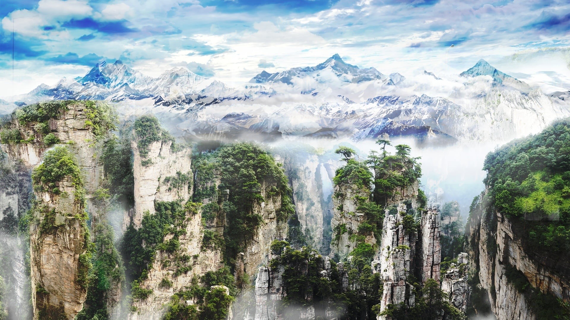 mountain, outdoors, plant, tranquil scene, mountain range, fog, day, formation, nature, scenics - nature, land, physical geography, sky, beauty in nature, HD Wallpaper