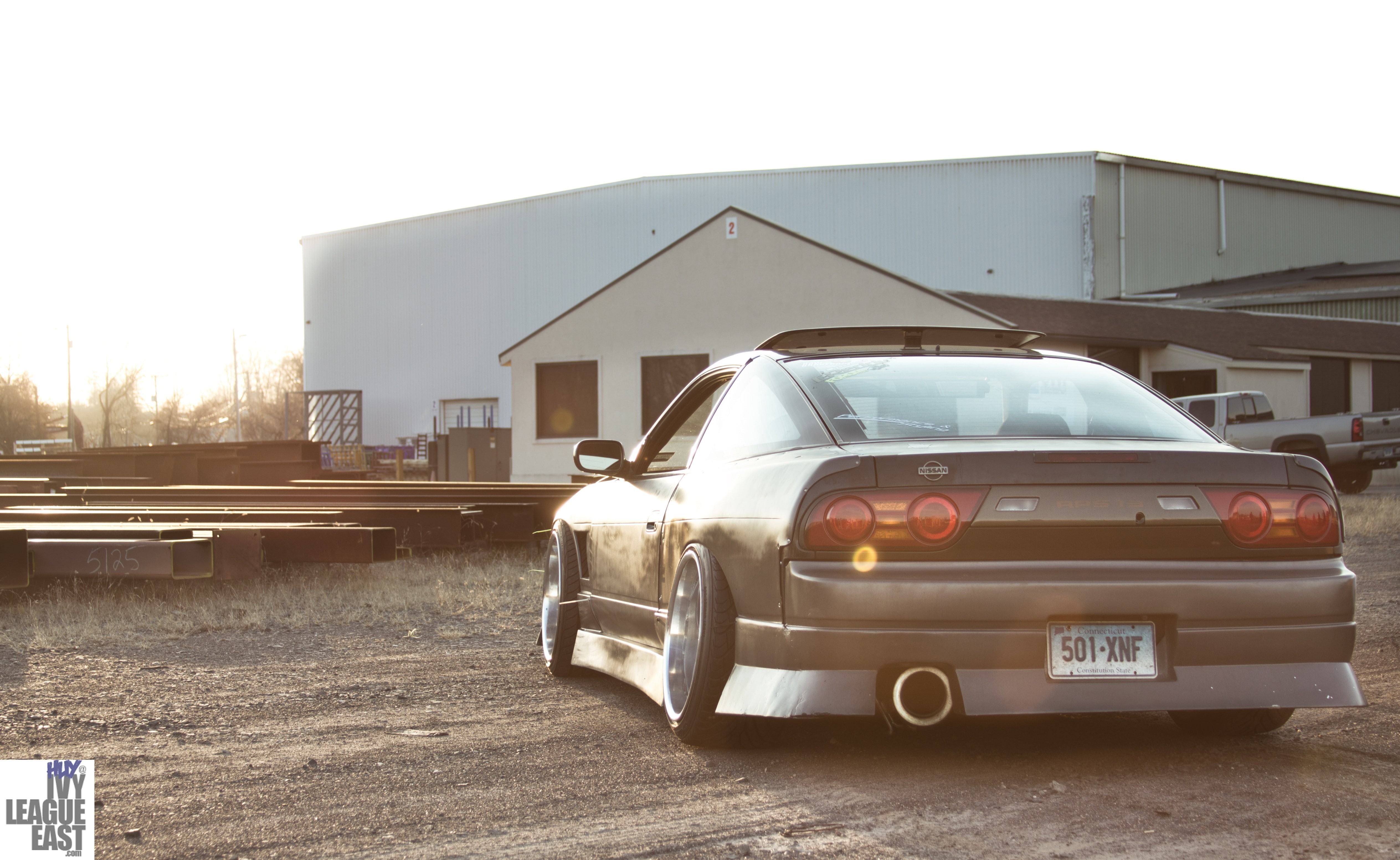 nature, street, mode of transportation, sky, Nissan 240SX, architecture, no people, building exterior, Nissan, 4K, car, city, land vehicle, day, motor vehicle, HD Wallpaper