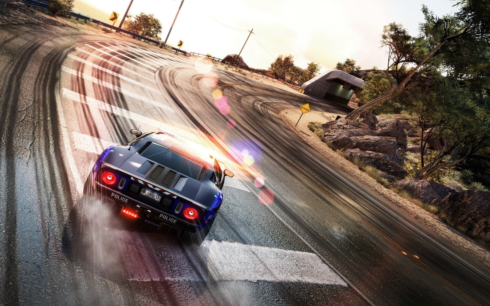 track, race, hot, nfs, 1080P, speed, pursuit, ford, police, HD Wallpaper