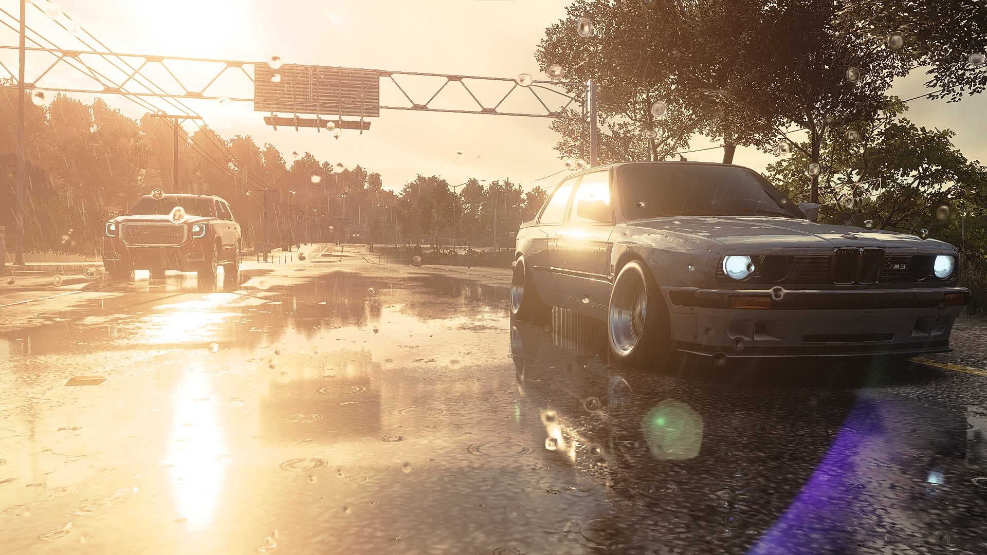 Need for Speed, Need for Speed: Heat, dirt road, BMW 3 E30, rims, 1080P, solar terms, Stance, HD Wallpaper