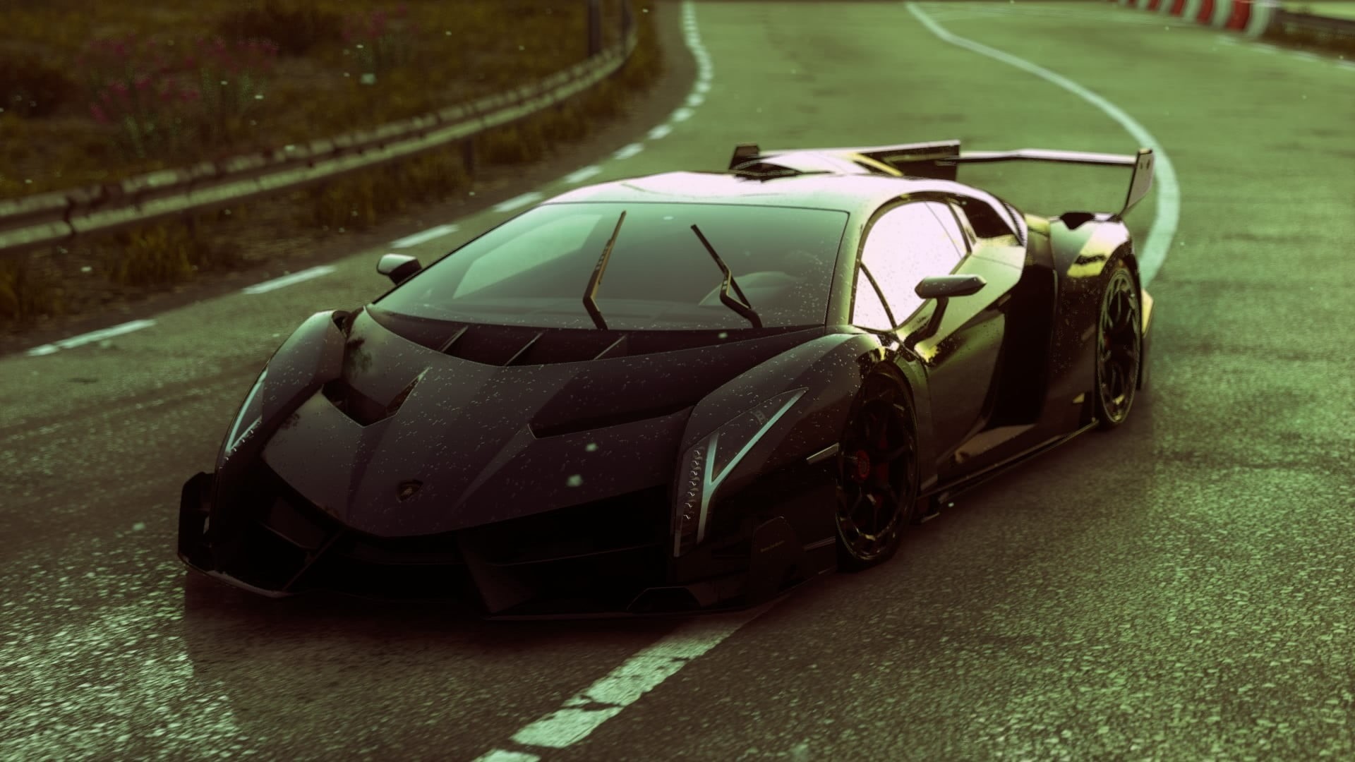 racecar, motor vehicle, day, focus on foreground, no people, venenno, rear view, 1080P, transportation, racing, retro styled, lamborghini, car, sports race, HD Wallpaper