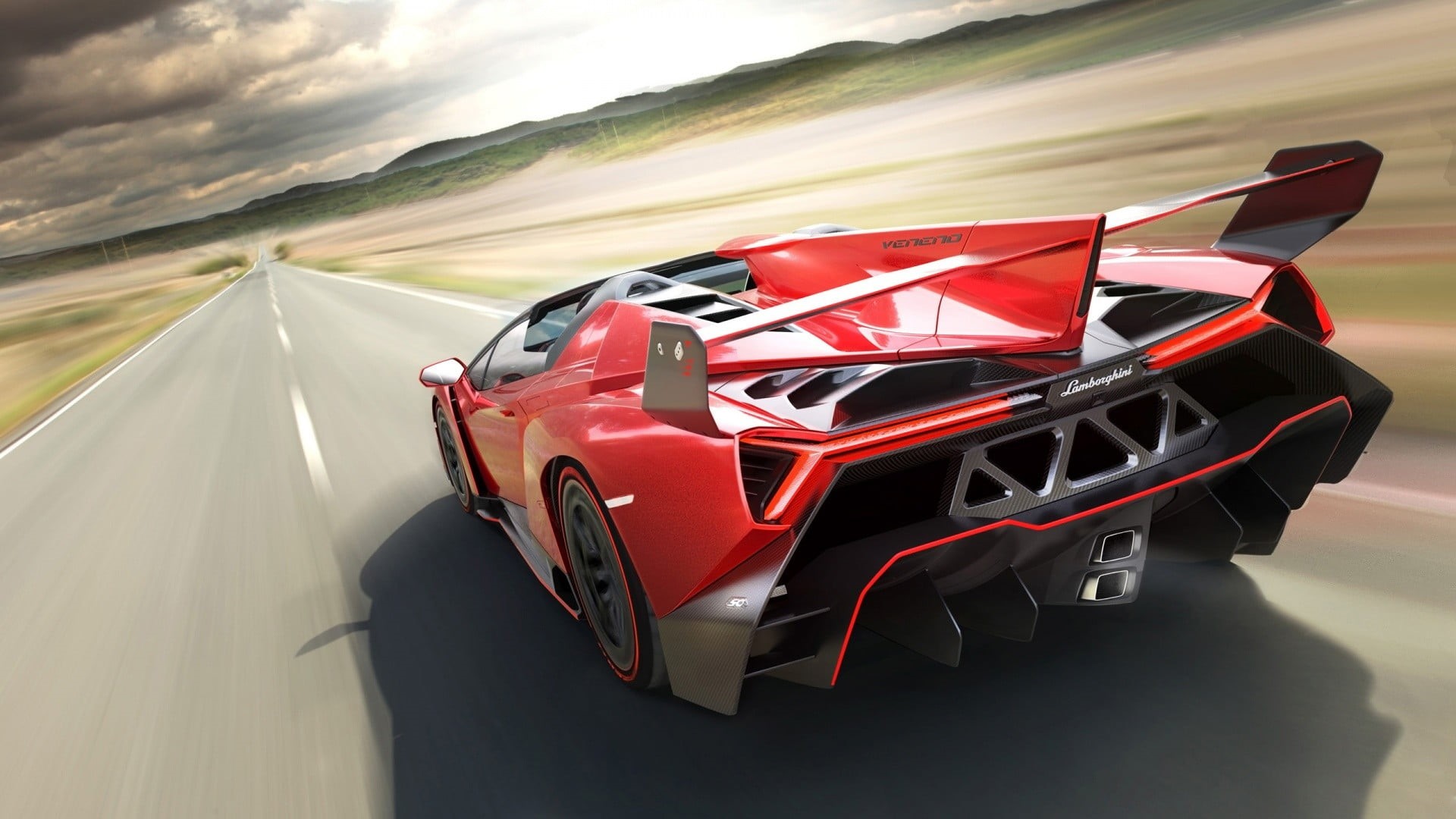 motion, vehicle, sports race, road, sport, transportation, nature, travel, red cars, motor vehicle, wheel, Lamborghini, black, day, land vehicle, speed, HD Wallpaper