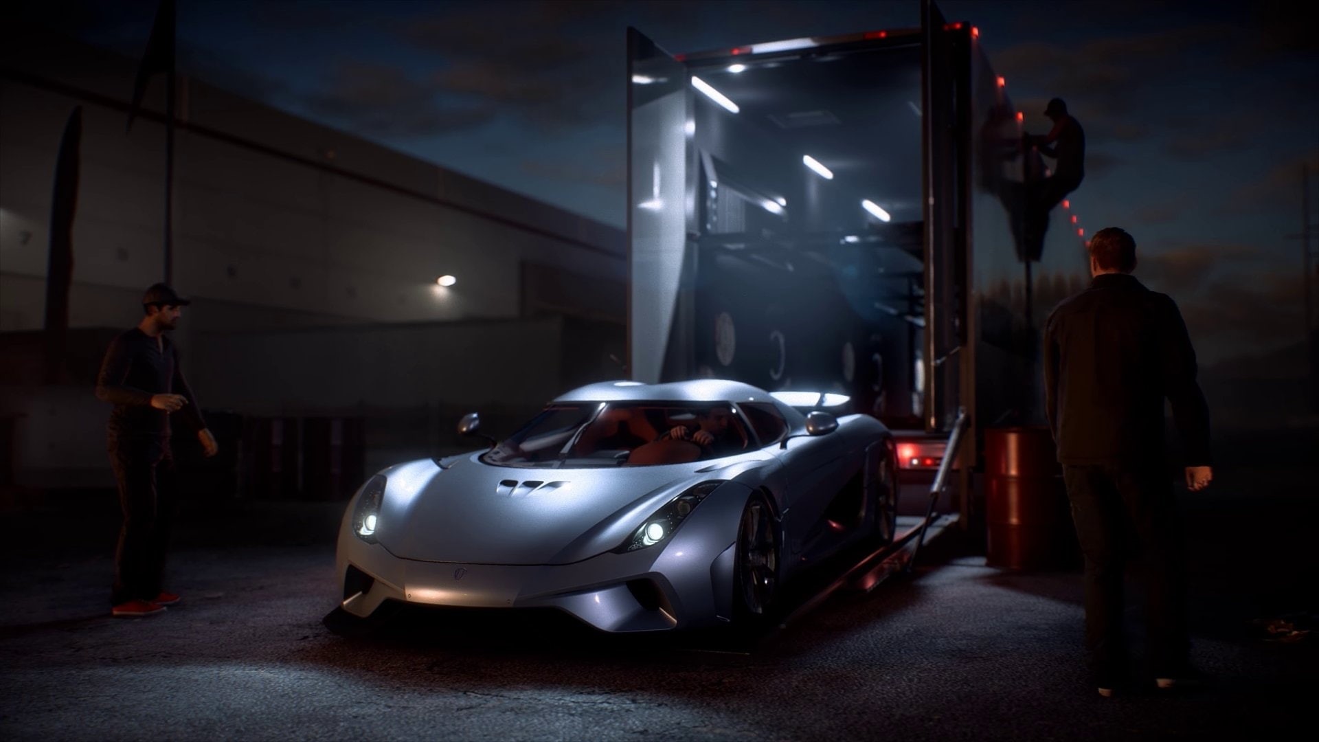 Car, rear view, males, land vehicle, Supercar, 1080P, mode of transportation, motor vehicle, luxury, Koenigsegg Regera, full length, Need for Speed Payback, HD Wallpaper