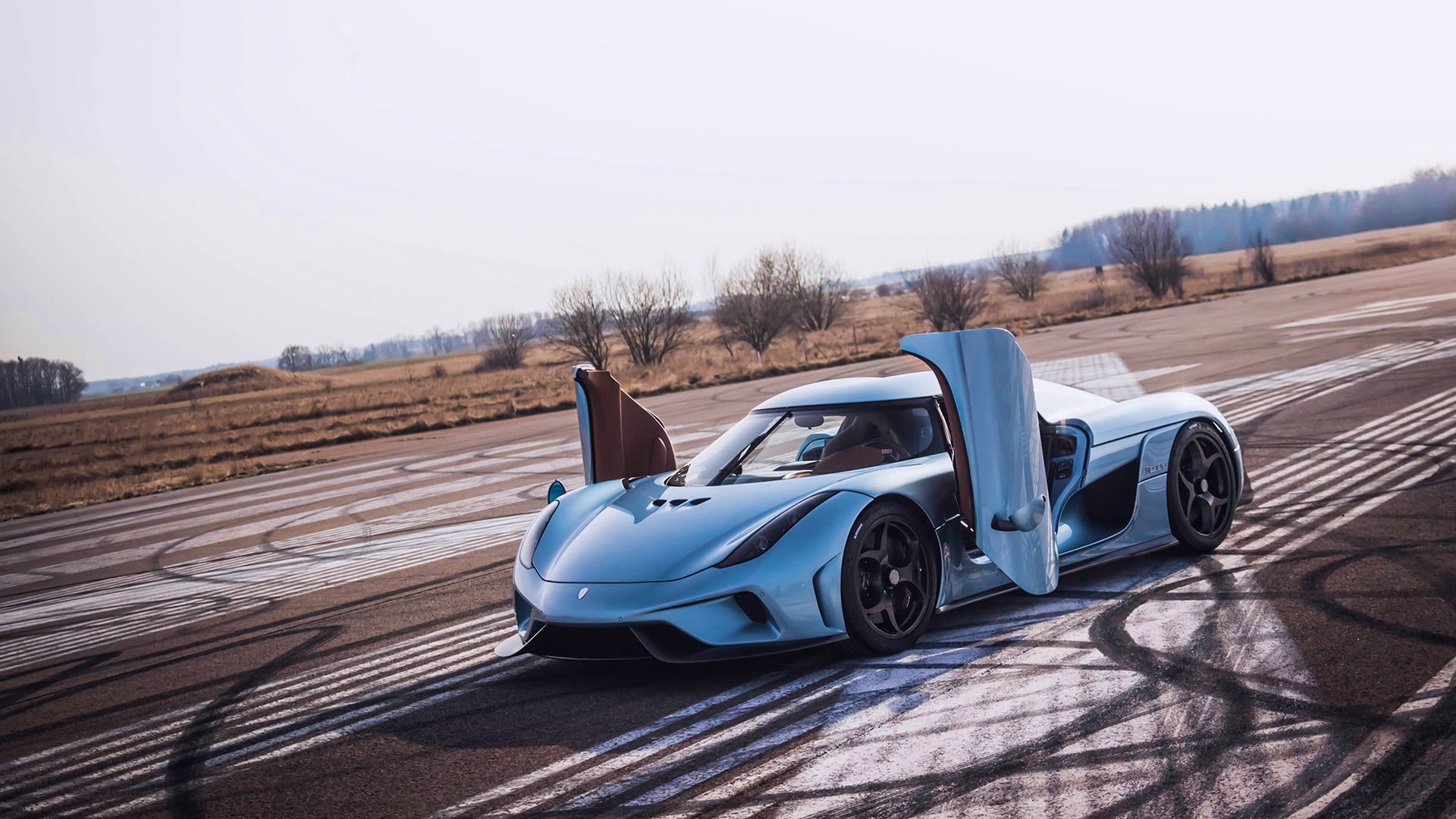 transportation, concept, road, no people, Koenigsegg Regera, plant, speed, nature, land vehicle, luxury, sky, travel, tree, day, outdoors, 1080P, sunlight, HD Wallpaper