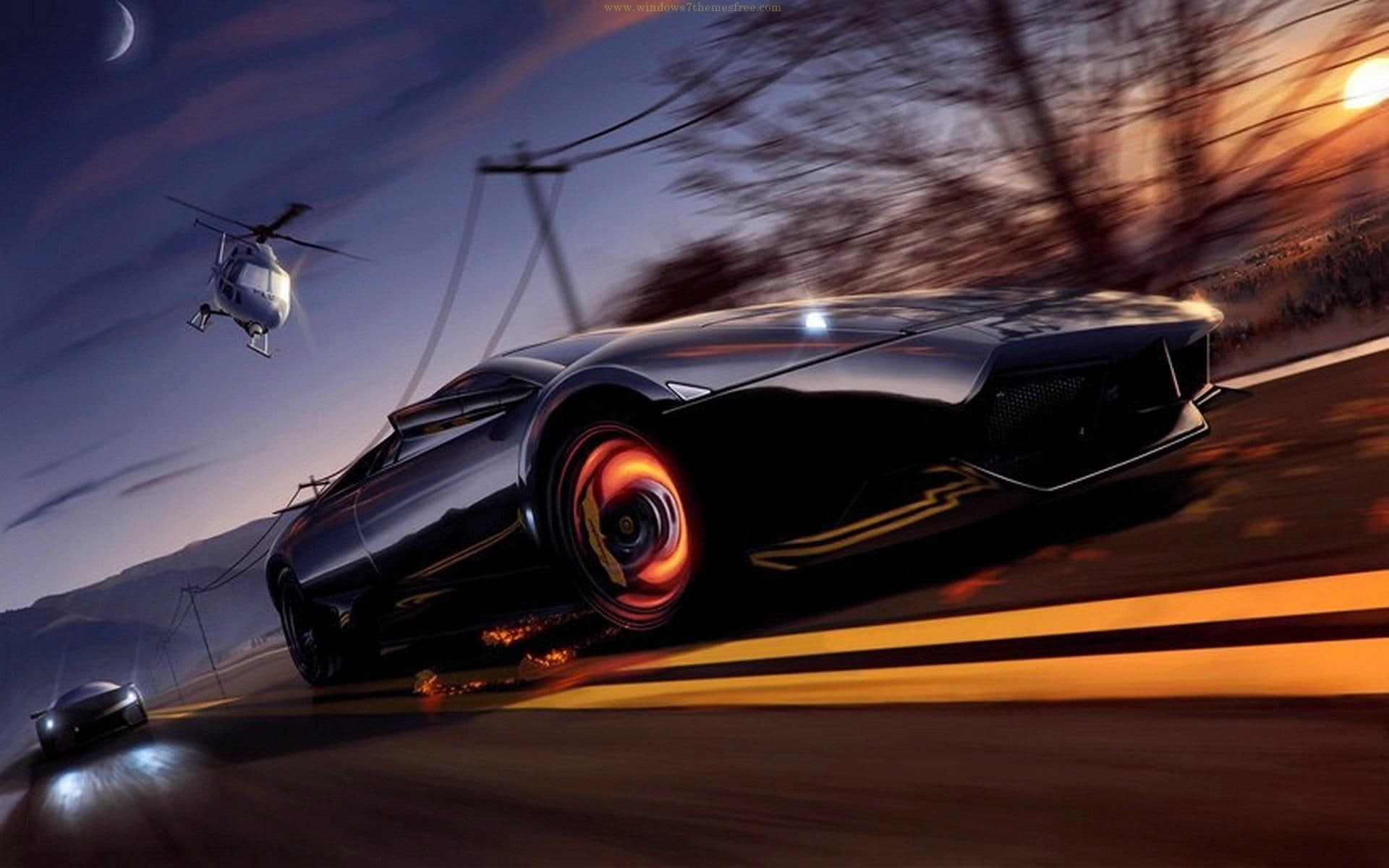 speed, game, need, cars, games, 1080P, need for speed, chase, helicopter, HD Wallpaper