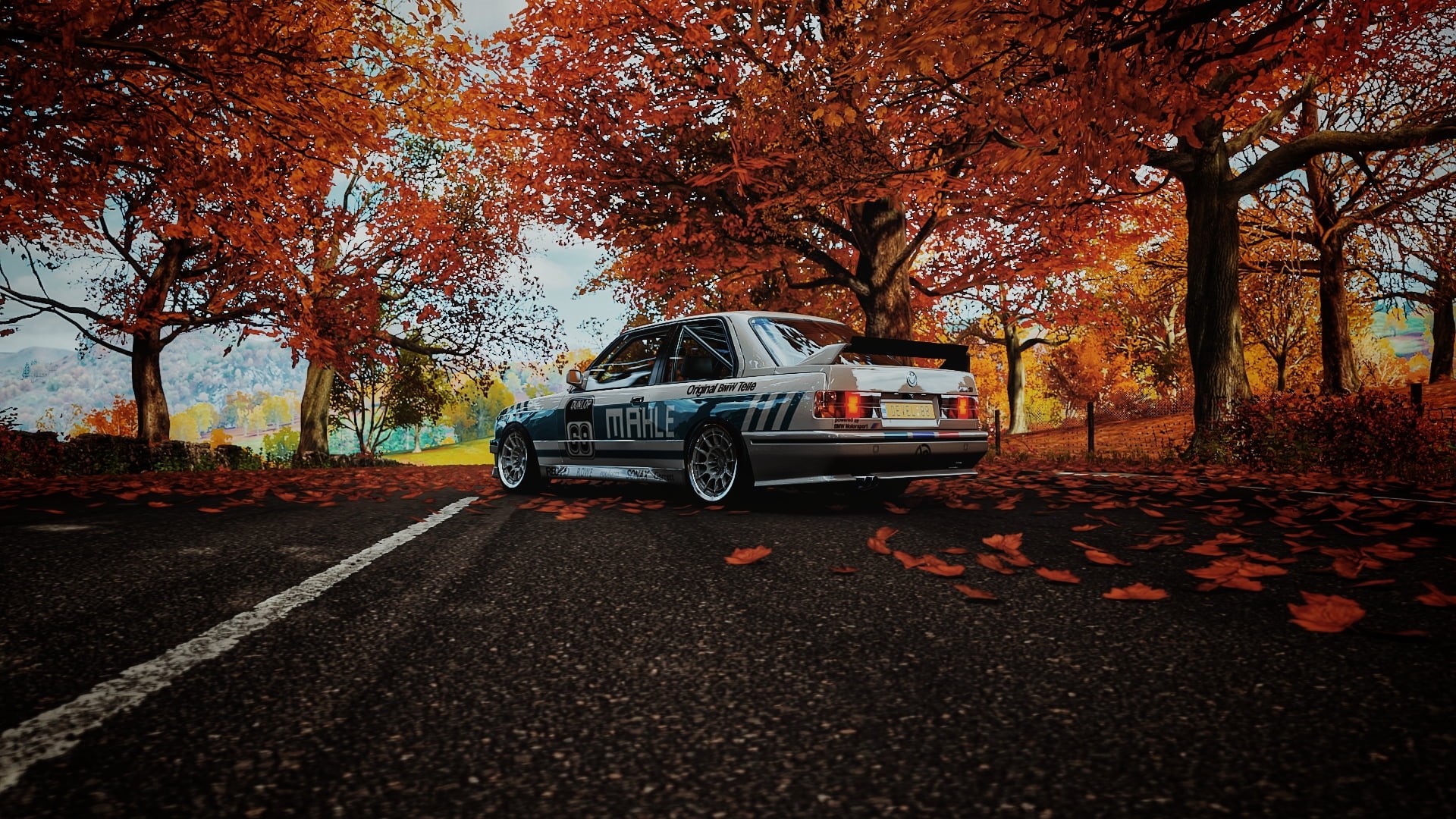 video games, car, 1080P, JP Performance, BMW, BMW M3 E30, m3 e30, mahle, Forza Horizon 4, fall, HD Wallpaper