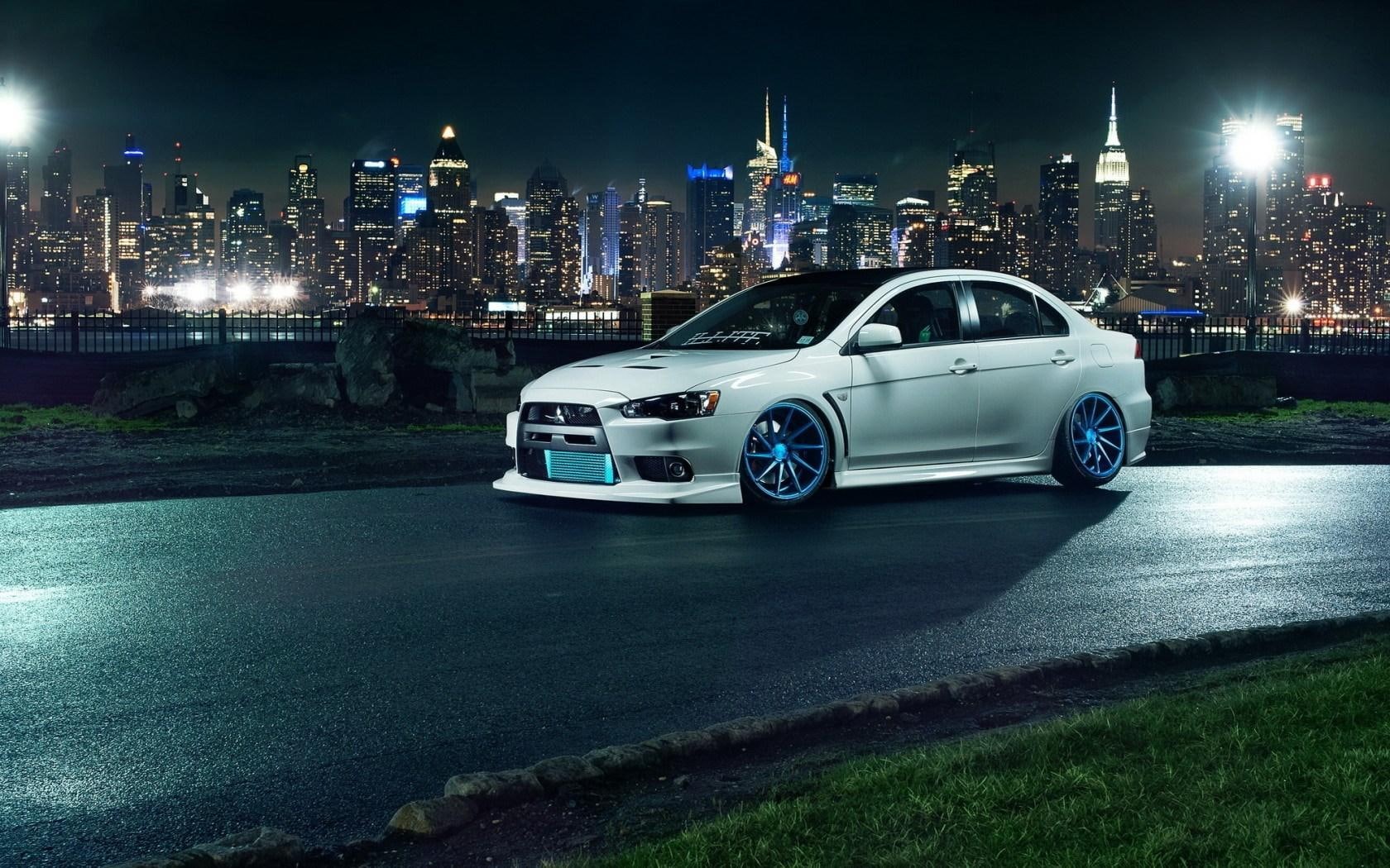 tuning, 720P, mitsubishi, wheels, white, car, x, evo, lancer, HD Wallpaper