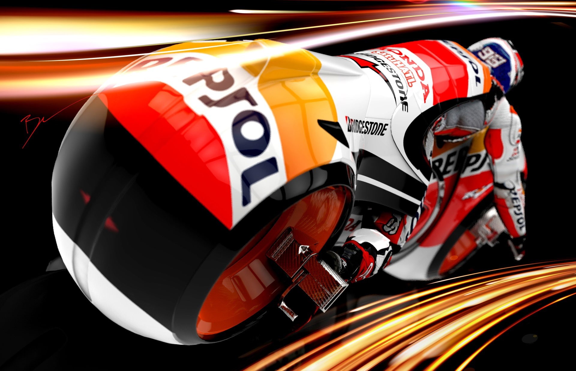 1080P, Moto GP, motorcycle, Marc Marquez, Tron, HD Wallpaper