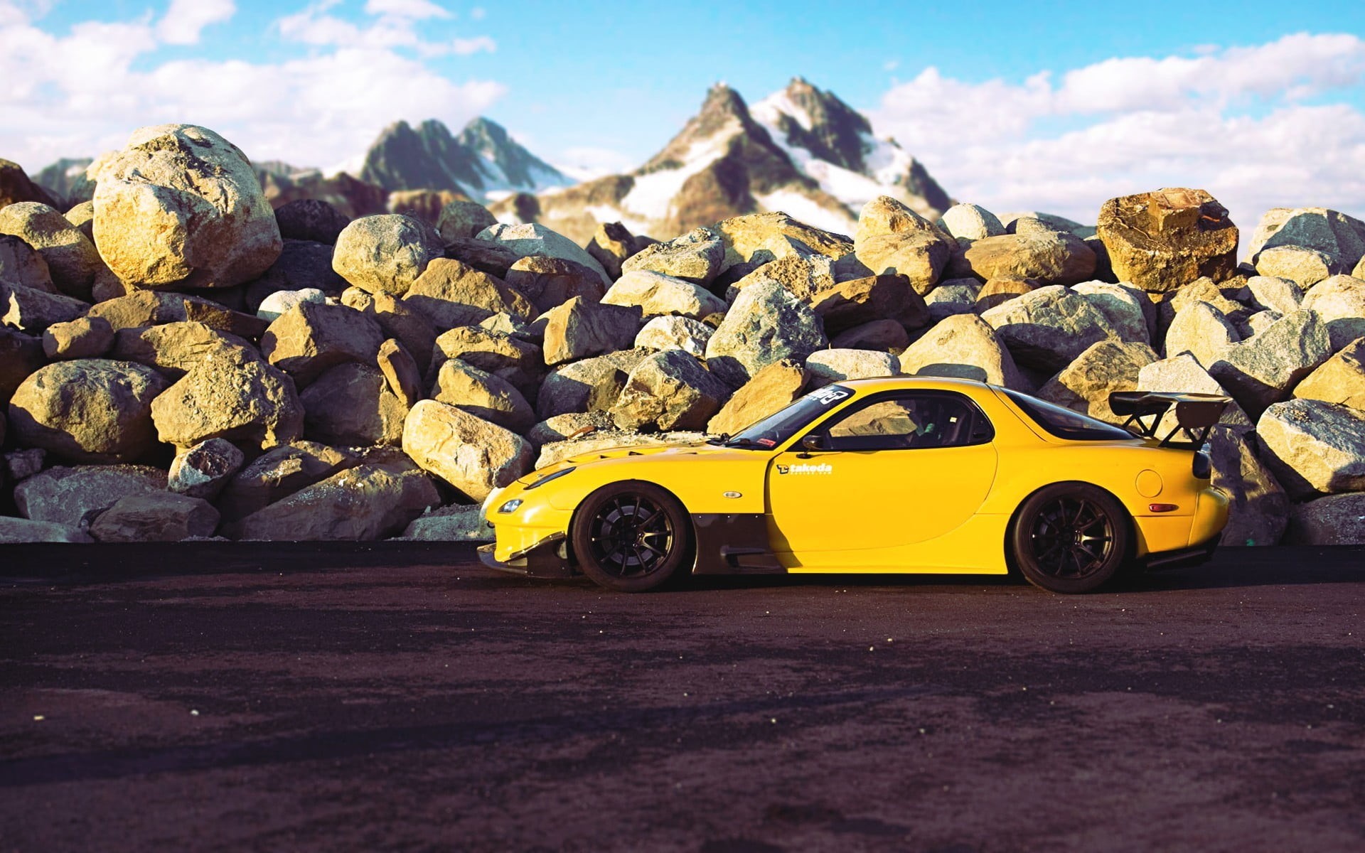 Mazda rx7, car, Drift cars, Mazda, tuning cars, mode of Transport, transportation, Rx7, HD, day, DRIFT, speed, sky, mode of transportation, sunlight, HD Wallpaper