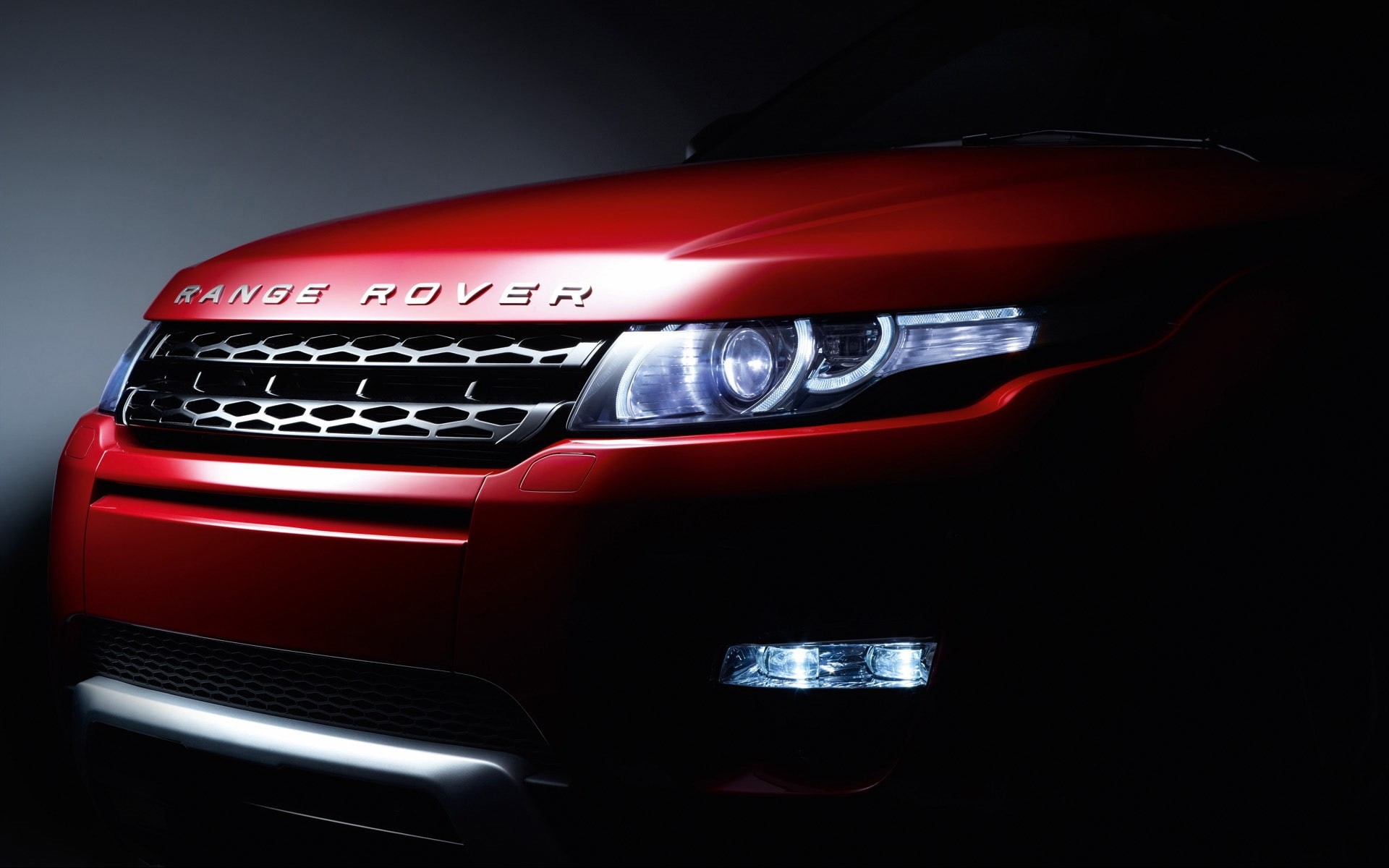 headlights, land, rover, red, 1080P, range, evoque, HD Wallpaper