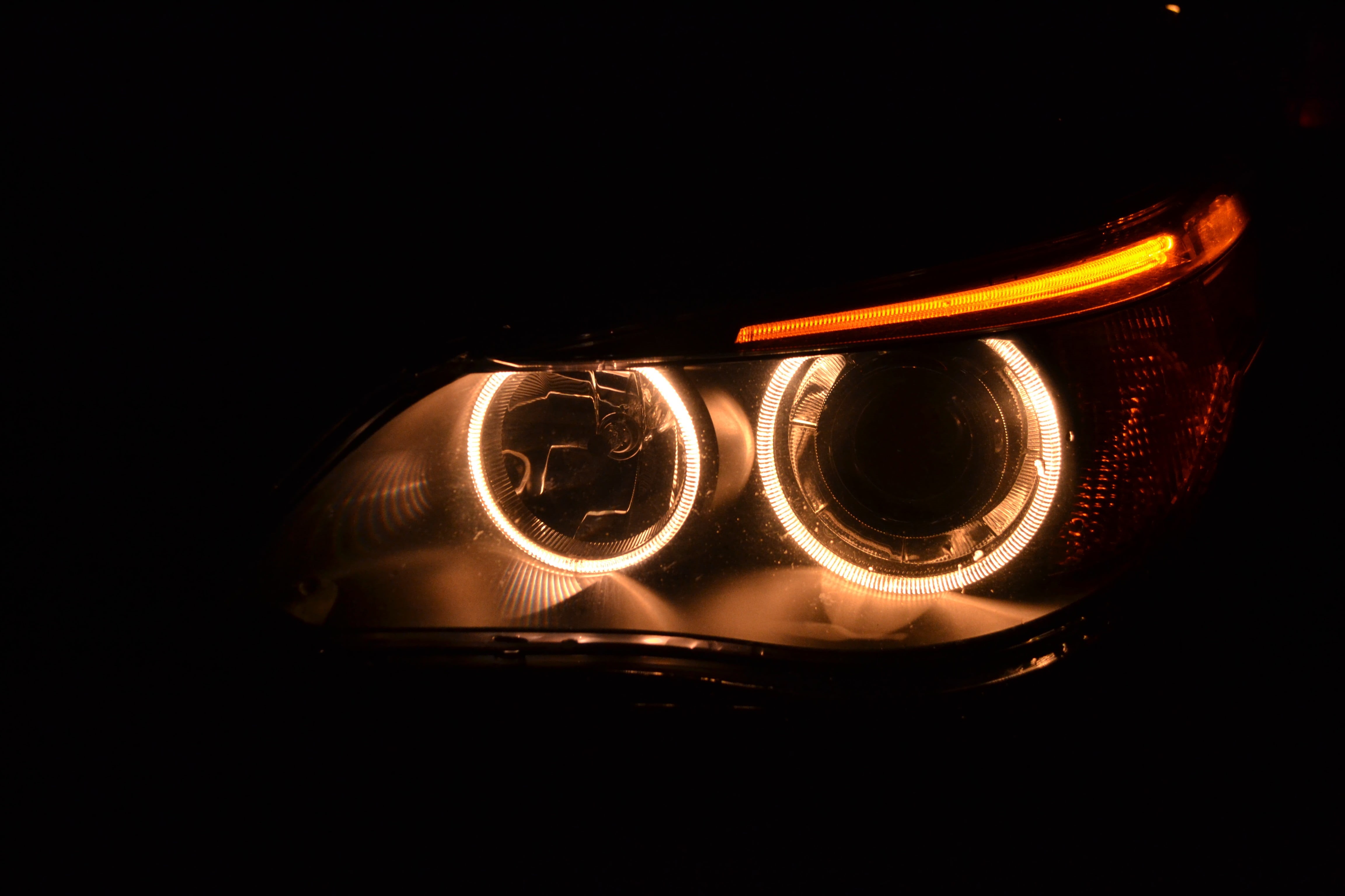 fire, lighting equipment, headlight, night, burning, black color, copy space, carlight, sign, indoors, favorite, reflection, black background, heat - temperature, HD Wallpaper
