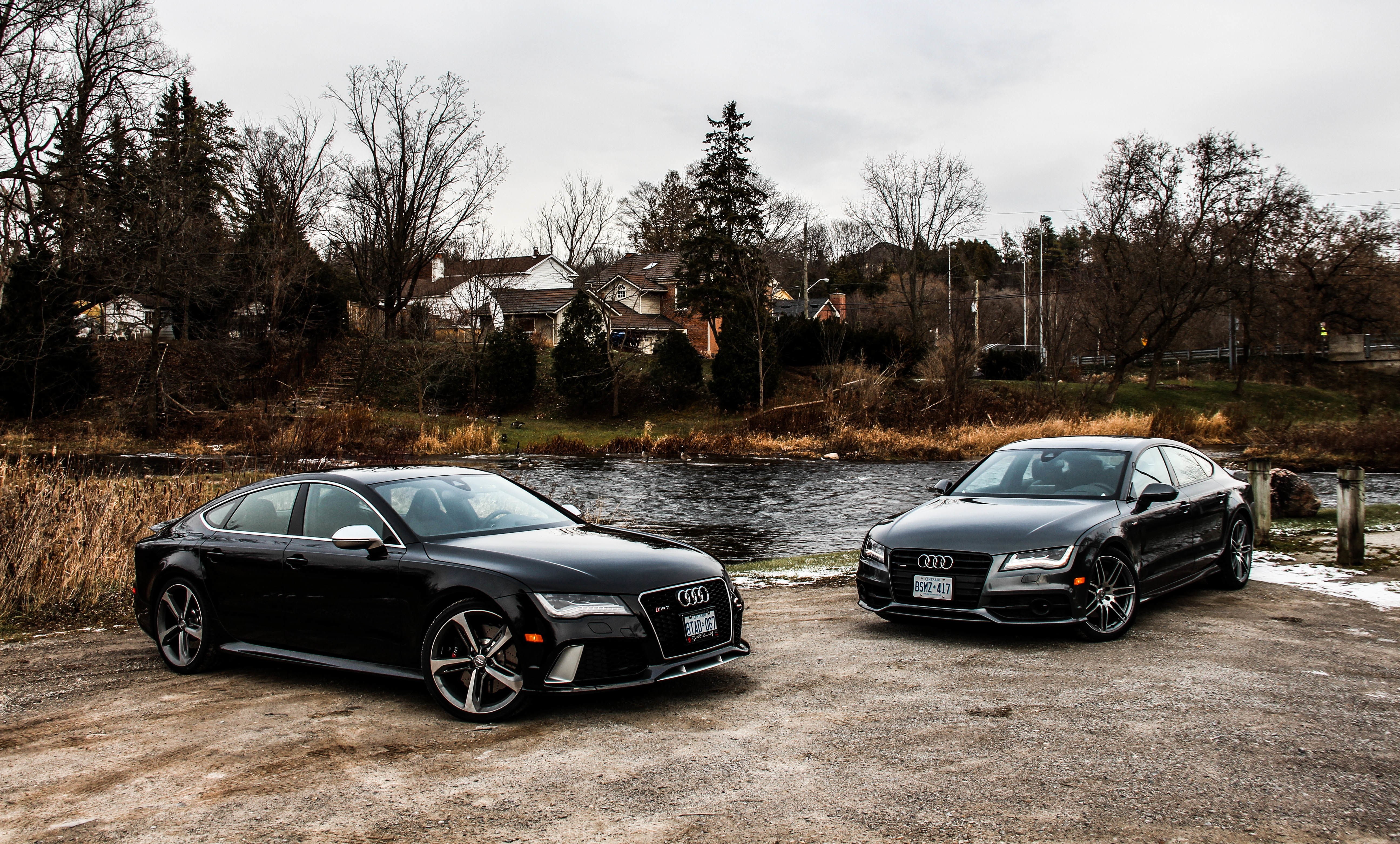 nature, Audi, RS7, two, 5K, rs, black, HD Wallpaper