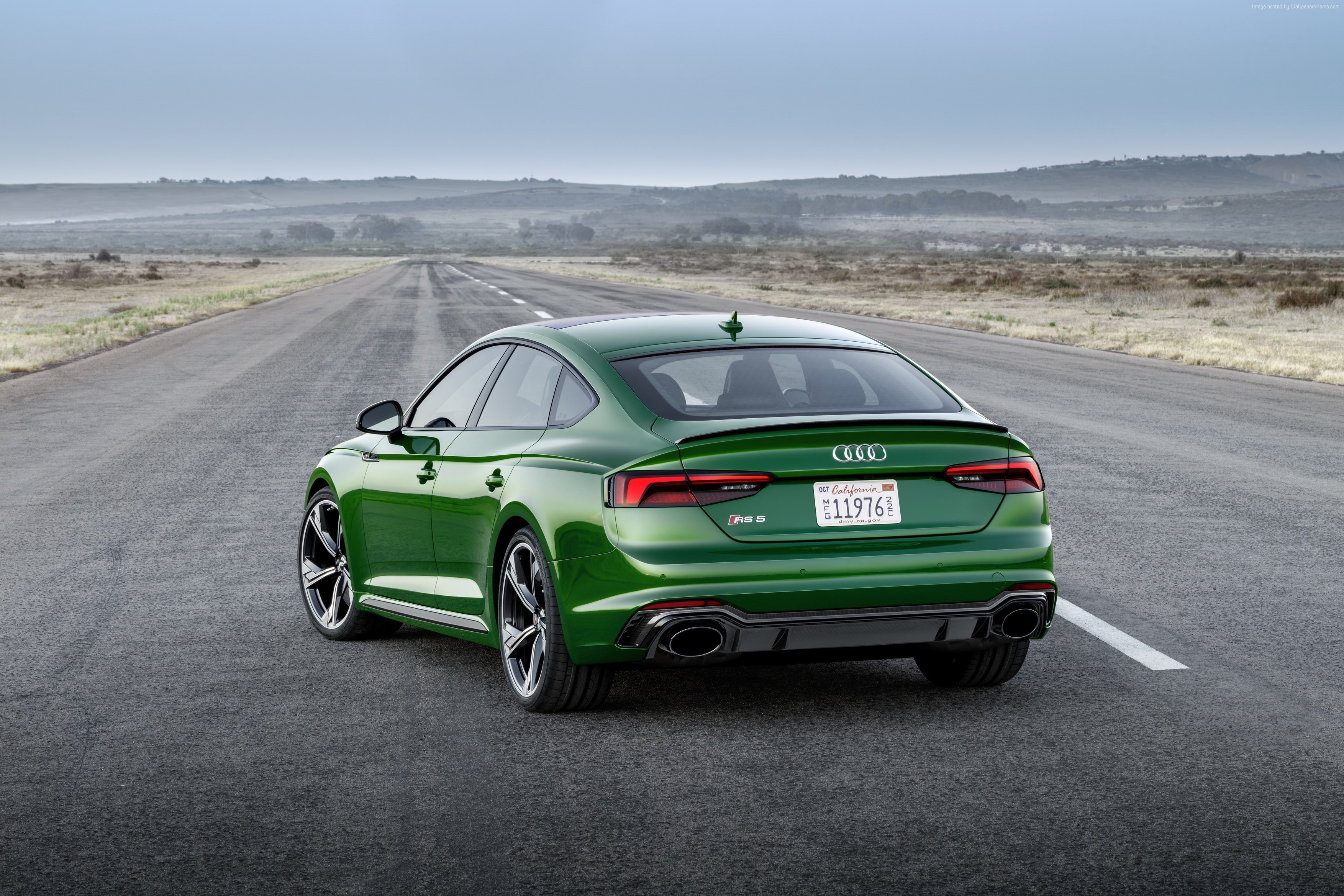 car, nature, travel, wheel, land vehicle, transportation, 4K, journey, road trip, Audi RS5 Sportback, mode of transportation, sports car, motion, highway, HD Wallpaper