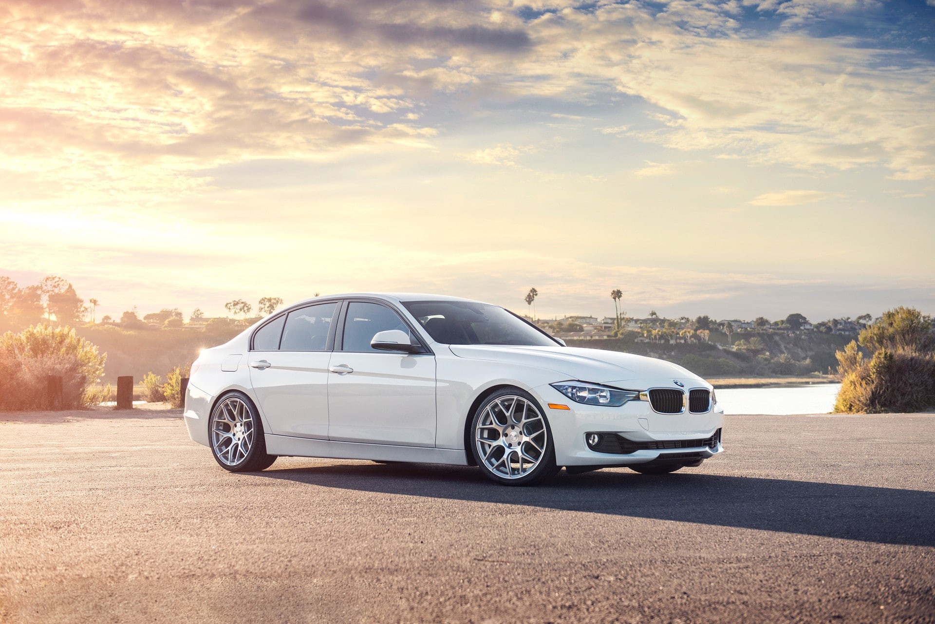 1080P, 3 series, Sedan, white, front, 328i, bmw, series, F30, HD Wallpaper