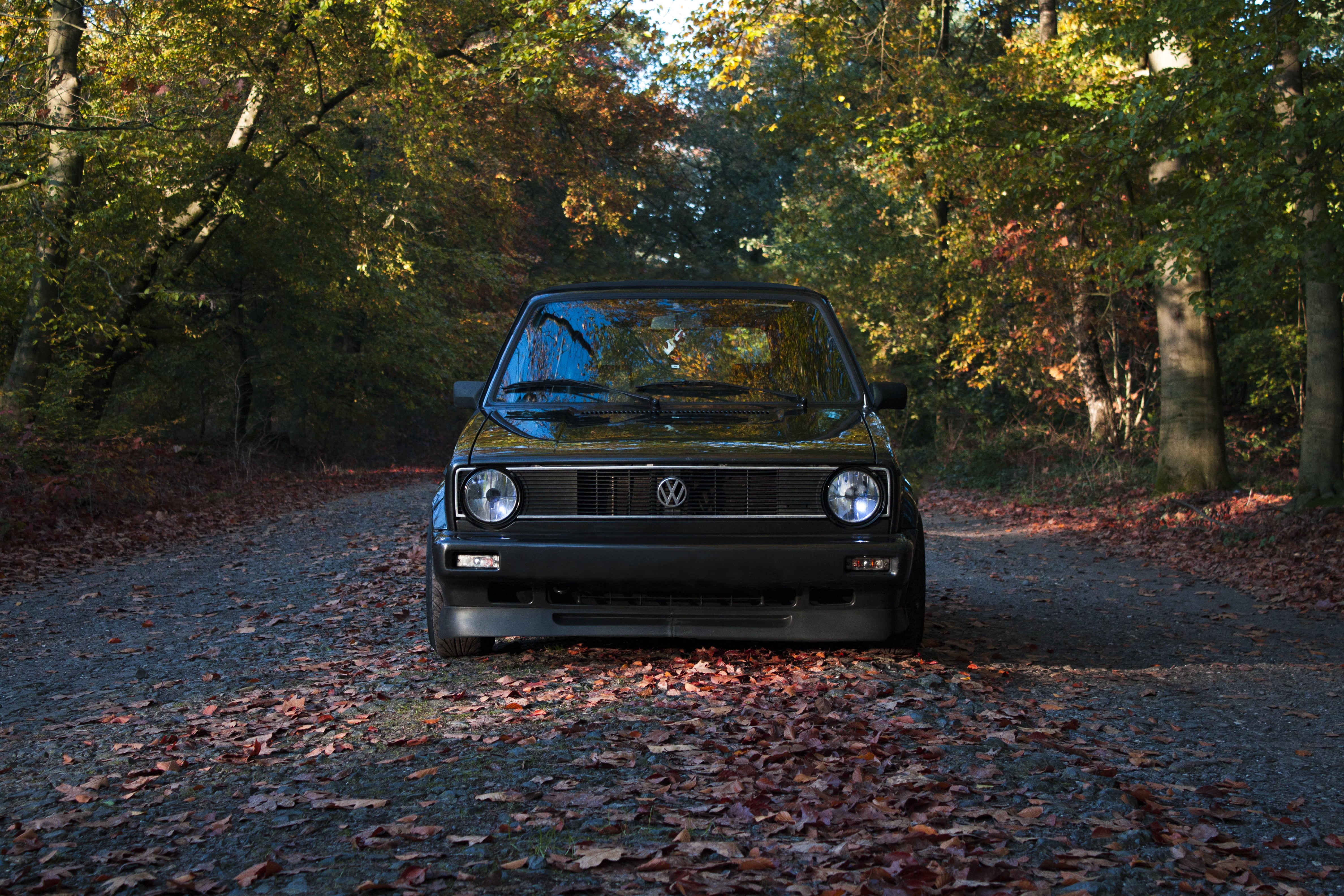 4K, spring, car, Volkswagen Golf Mk1, HD Wallpaper