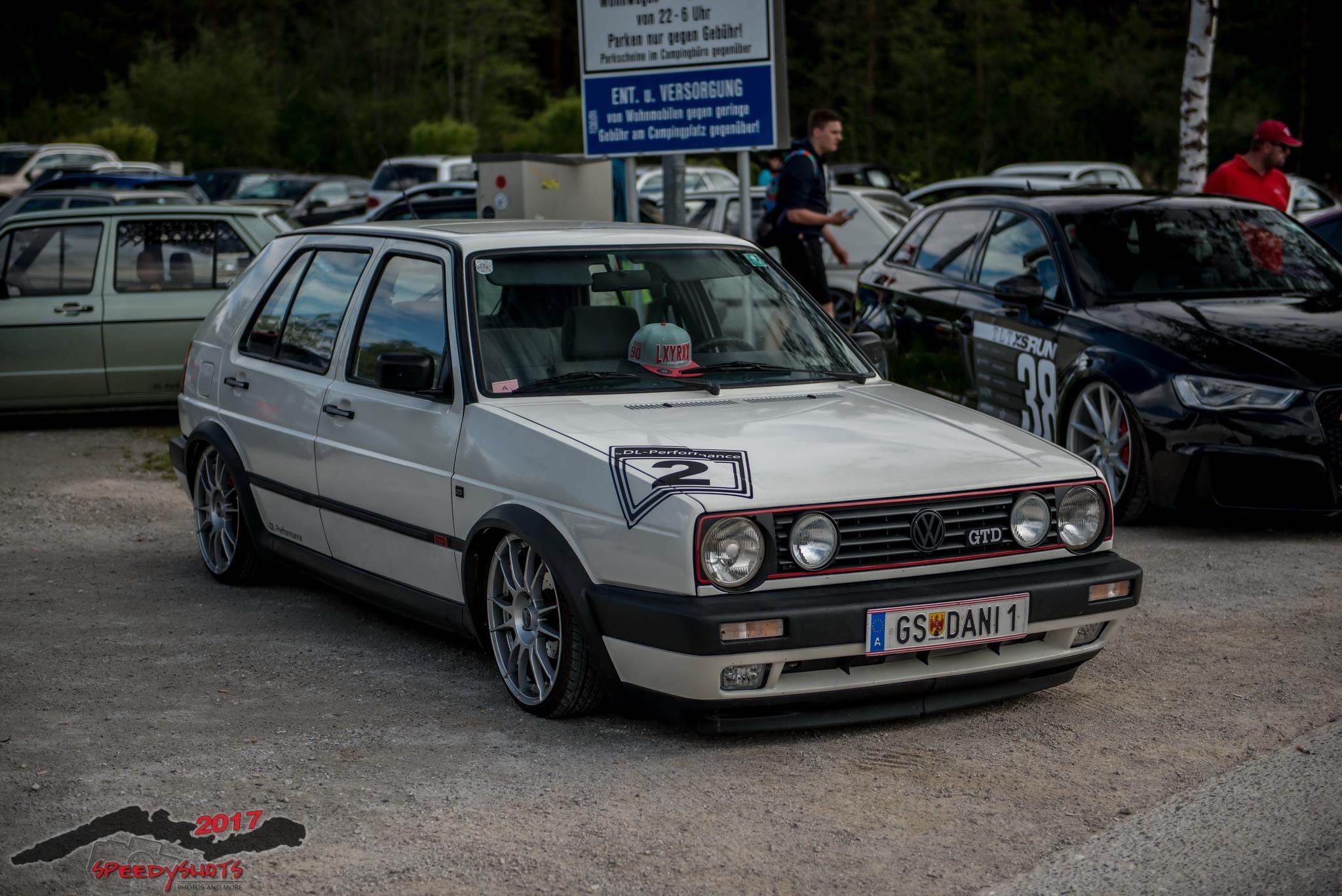 transportation, street, Volkswagen, plant, road, VW Golf MK1, motor vehicle, stationary, car, Audi, government, outdoors, sign, land vehicle, tree, incidental people, HD Wallpaper