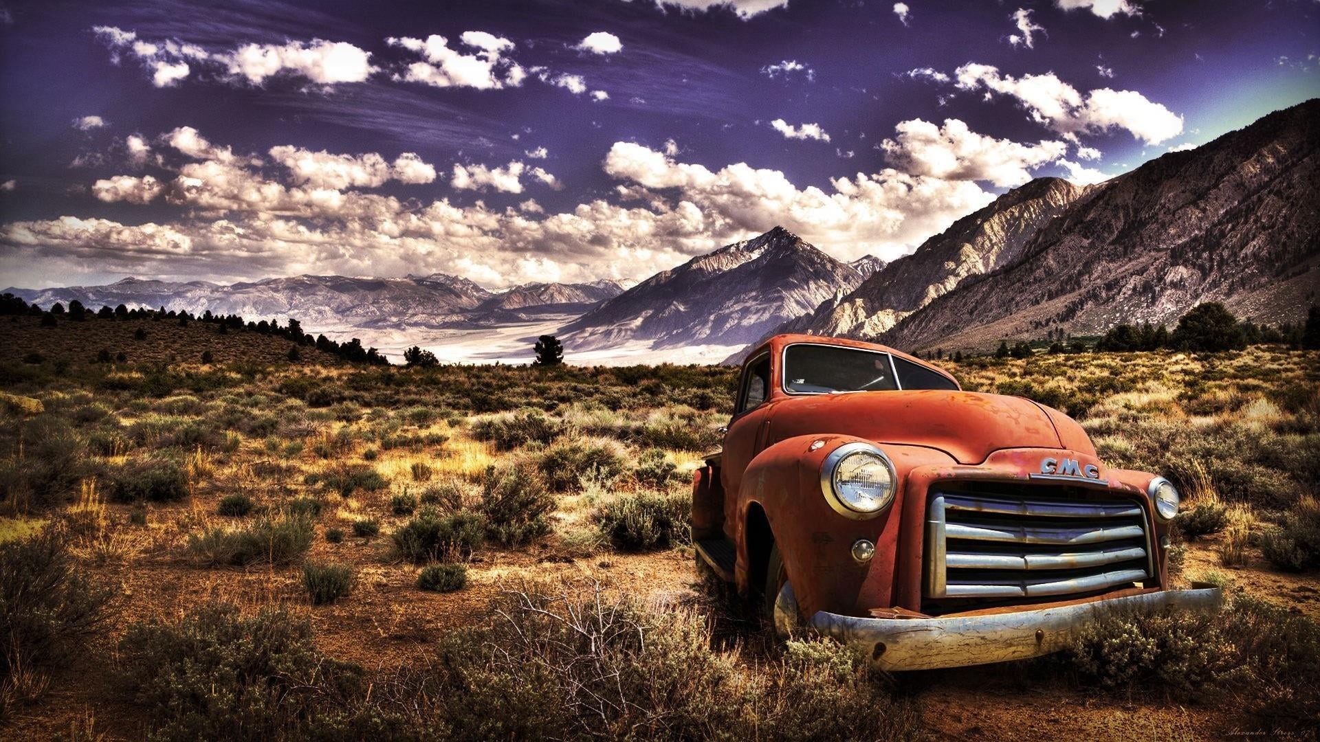 environment, sky, land, car, plant, mountain, transportation, landscape, 1080P, road trip, land vehicle, no people, beauty in nature, nature, cloud - sky, HD Wallpaper