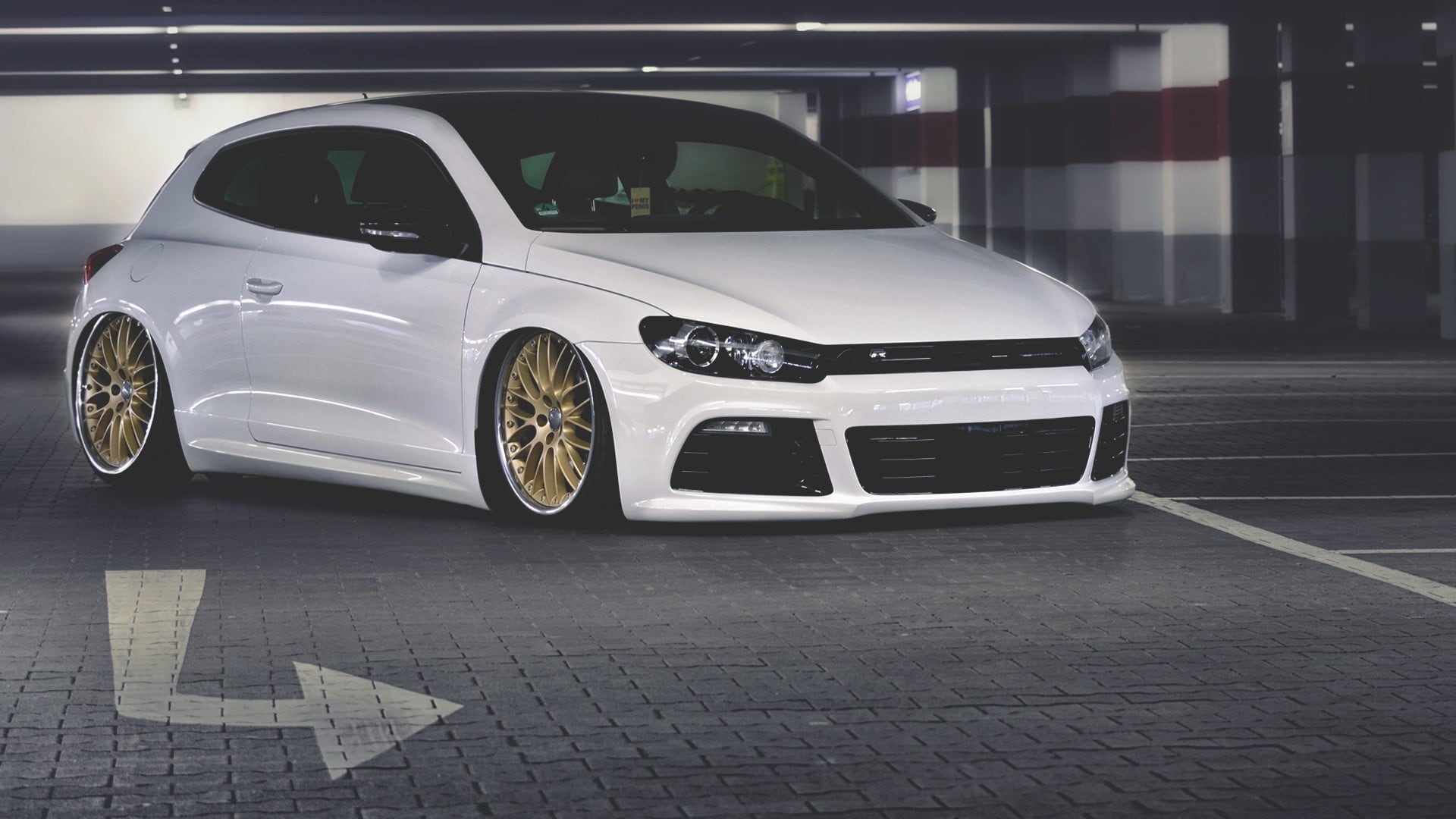 door, no people, road, 1080P, day, transportation, motor vehicle, white color, city, reflection, stationary, hatchback, parking, Volkswagen Scirocco, glass - material, HD Wallpaper