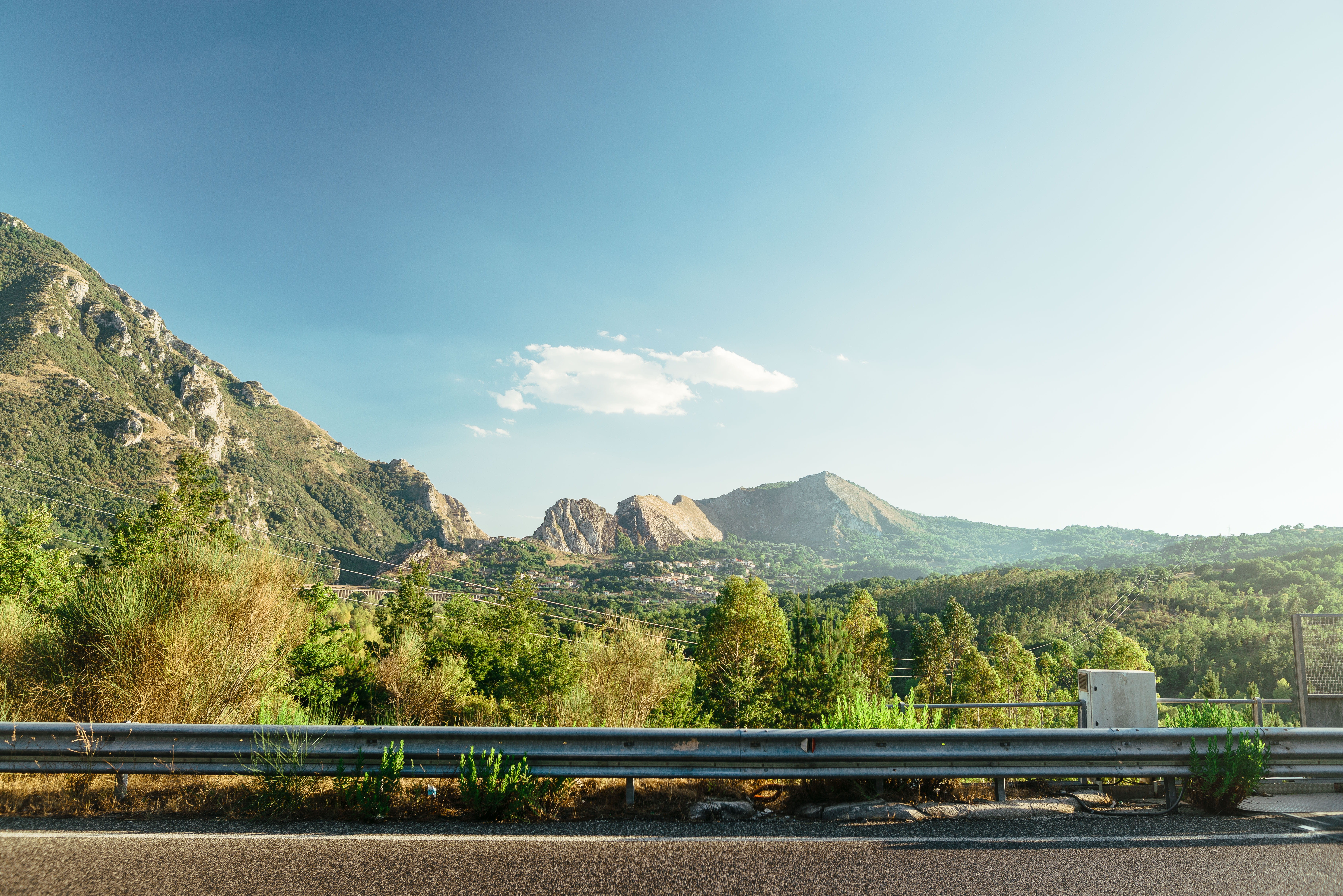 mountain, landscape, highway, tree, non-urban scene, pipeline, road, scenics - nature, motorway, day, mountain range, outdoors, way, dirt road, italy, moutnain, HD Wallpaper