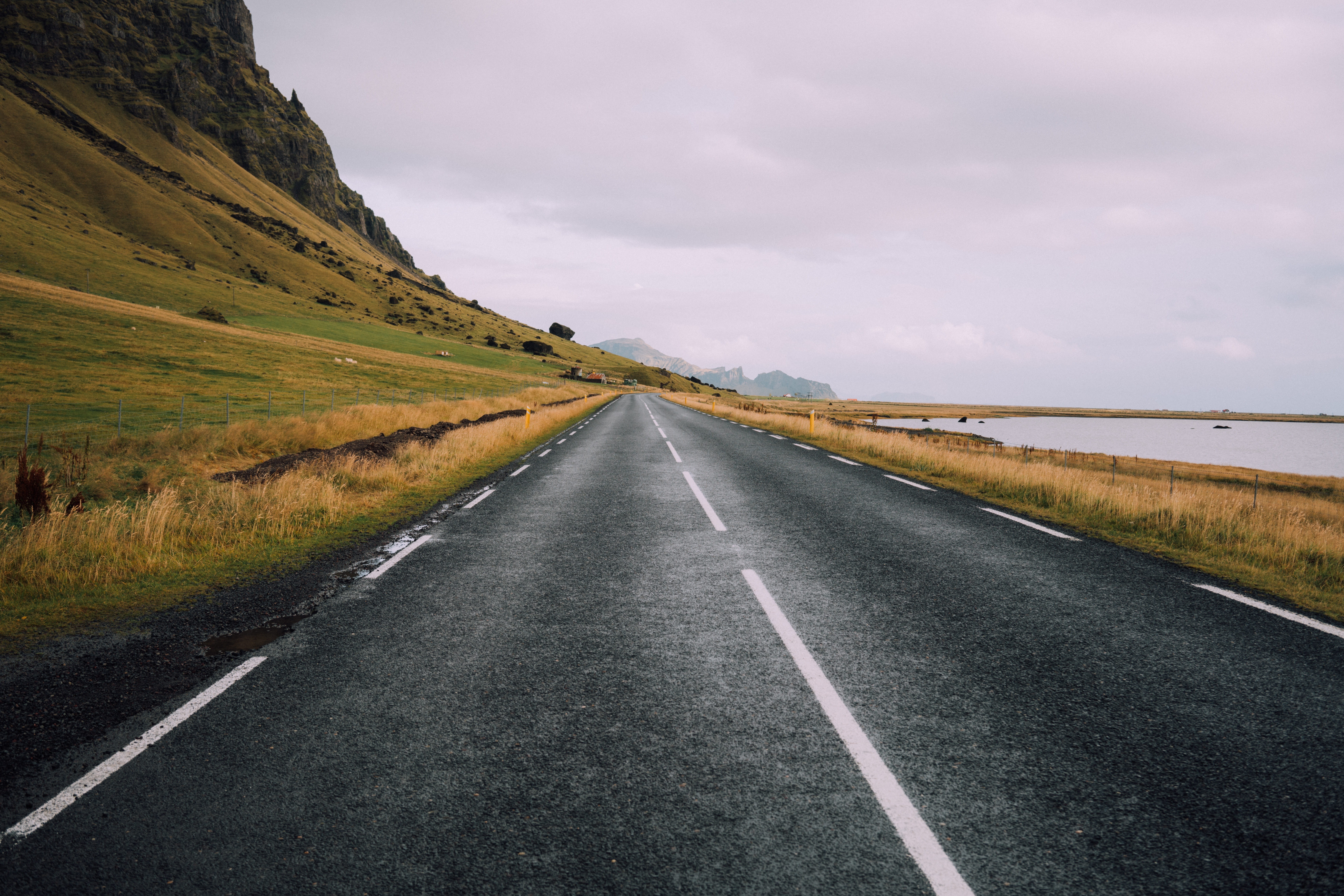 direction, cloud - Sky, road, travel Locations, mountain, outdoor, blue and white, 8K, no People, landscape, scenics - nature, road marking, beauty in nature, HD Wallpaper