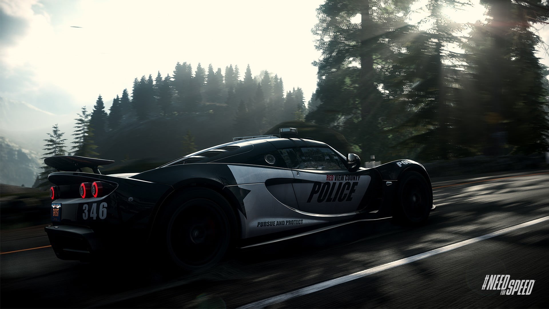 outdoors, ford, plant, black, mustang, coupe, transportation, police cars, trees, mode of transportation, nature, sports race, blurred motion, motion, no people, HD Wallpaper