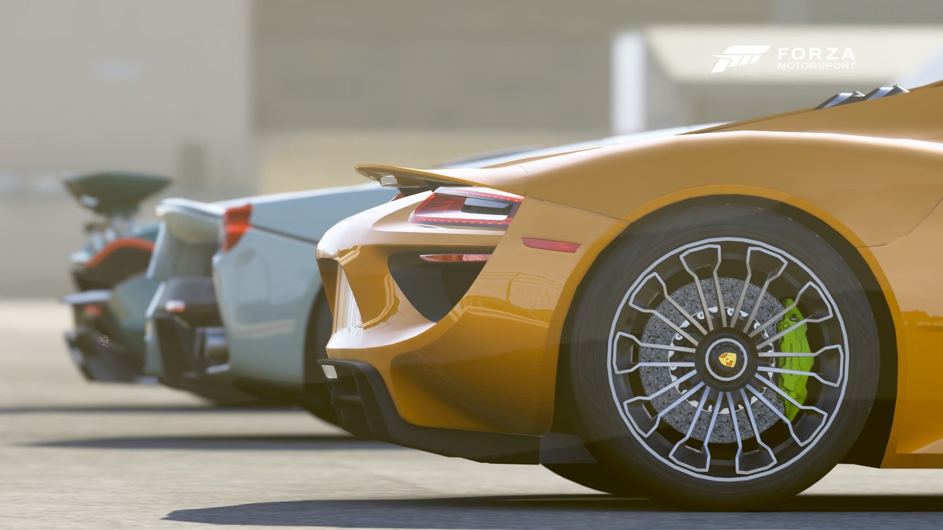 motor scooter, luxury, 1080P, CGI, yellow, transportation, sports, Ferrari, sunlight, rims, Forza Motorsport, day, city, focus on foreground, brake, Forza, HD Wallpaper