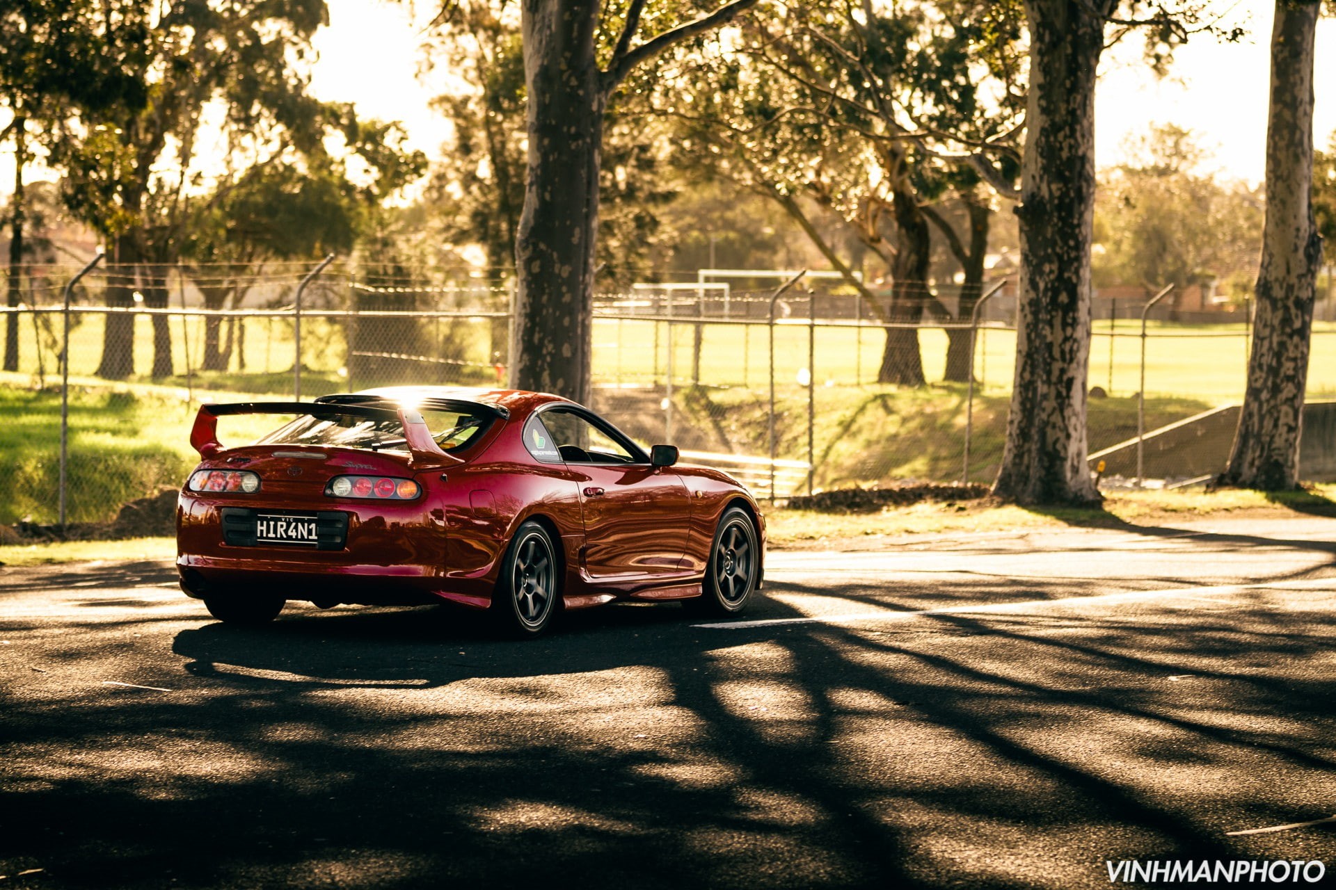 1080P, red cars, Supra, Toyota Supra, trees, car, Toyota, vehicle, HD Wallpaper