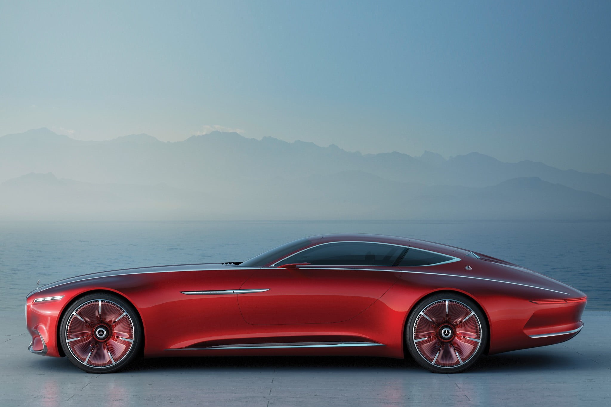 dream consumption, car, mode of transportation, automobiles, convertible, high standard, land vehicle, automobilistica technology, sky, Mercedes Maybach Vision, HD Wallpaper