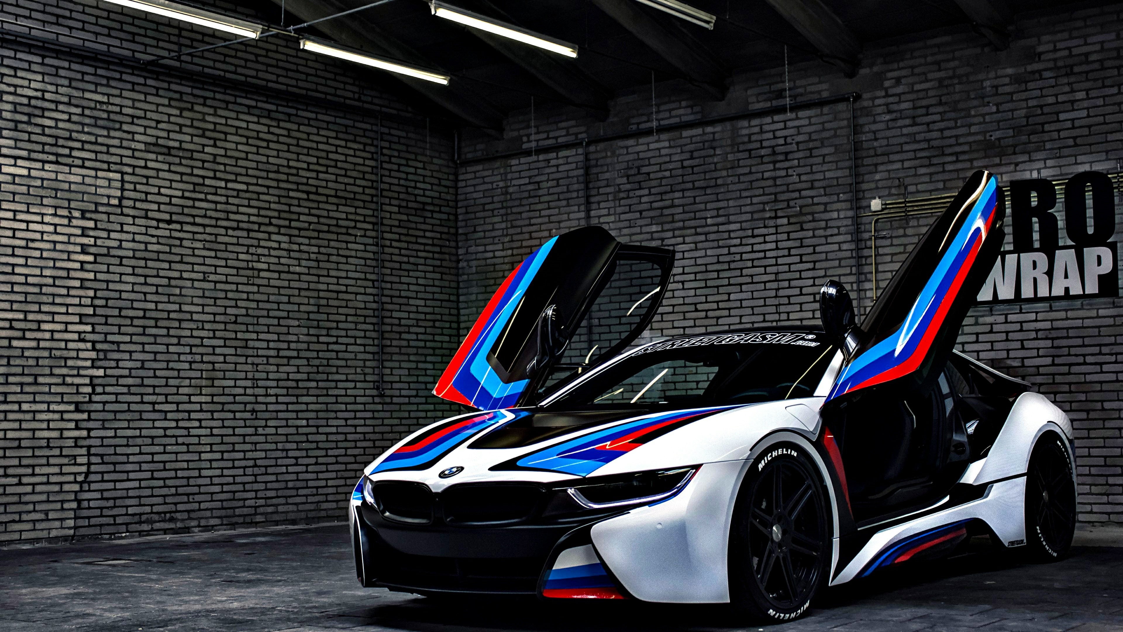 indoors, wall - building feature, wheel, mode of transportation, built structure, automotive exterior, transportation, vehicle, bmw, motor vehicle, stationary, HD Wallpaper