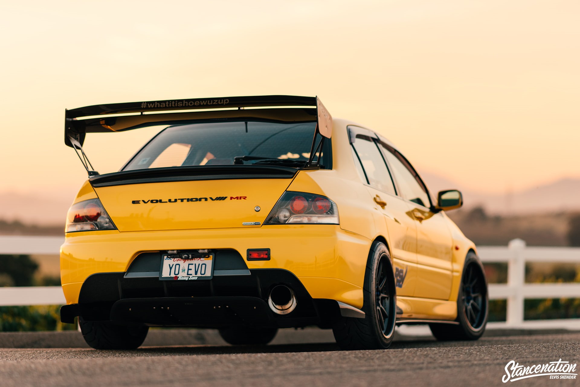 motor vehicle, land vehicle, Mitsubishi, taxi, no people, Mitsubishi Lancer Evolution VIII, sunset, clear sky, StanceNation, travel, Mitsubishi Lancer Evolution MR, HD Wallpaper