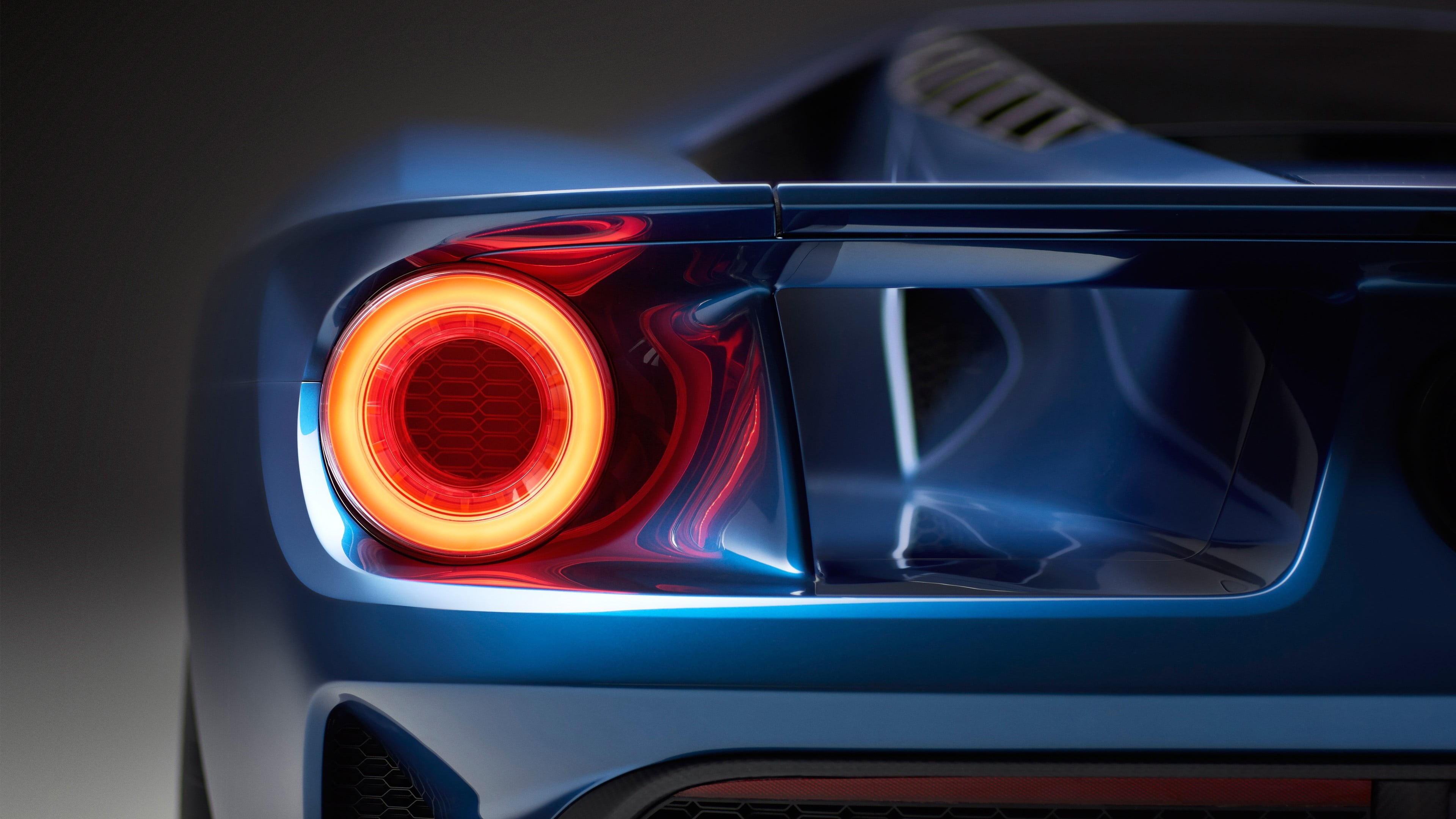land vehicle, no people, motor vehicle, video games, motion, tail light, sign, Ford GT, mode of transportation, night, close-up, luxury, Ford USA, transportation, HD Wallpaper