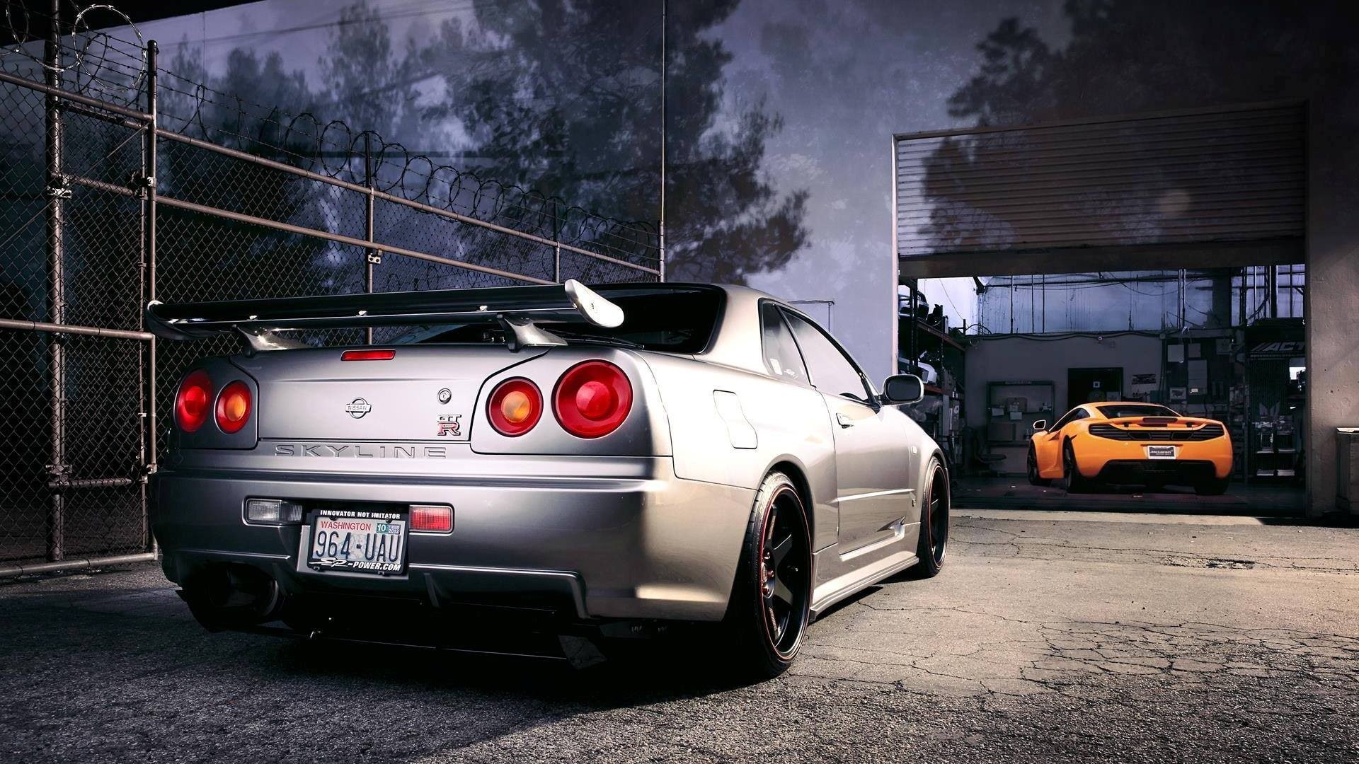 Nissan, land vehicle, road, transportation, vintage car, retro styled, night, city, JDM, stationary, architecture, street, headlight, Nissan Skyline, motor vehicle, HD Wallpaper
