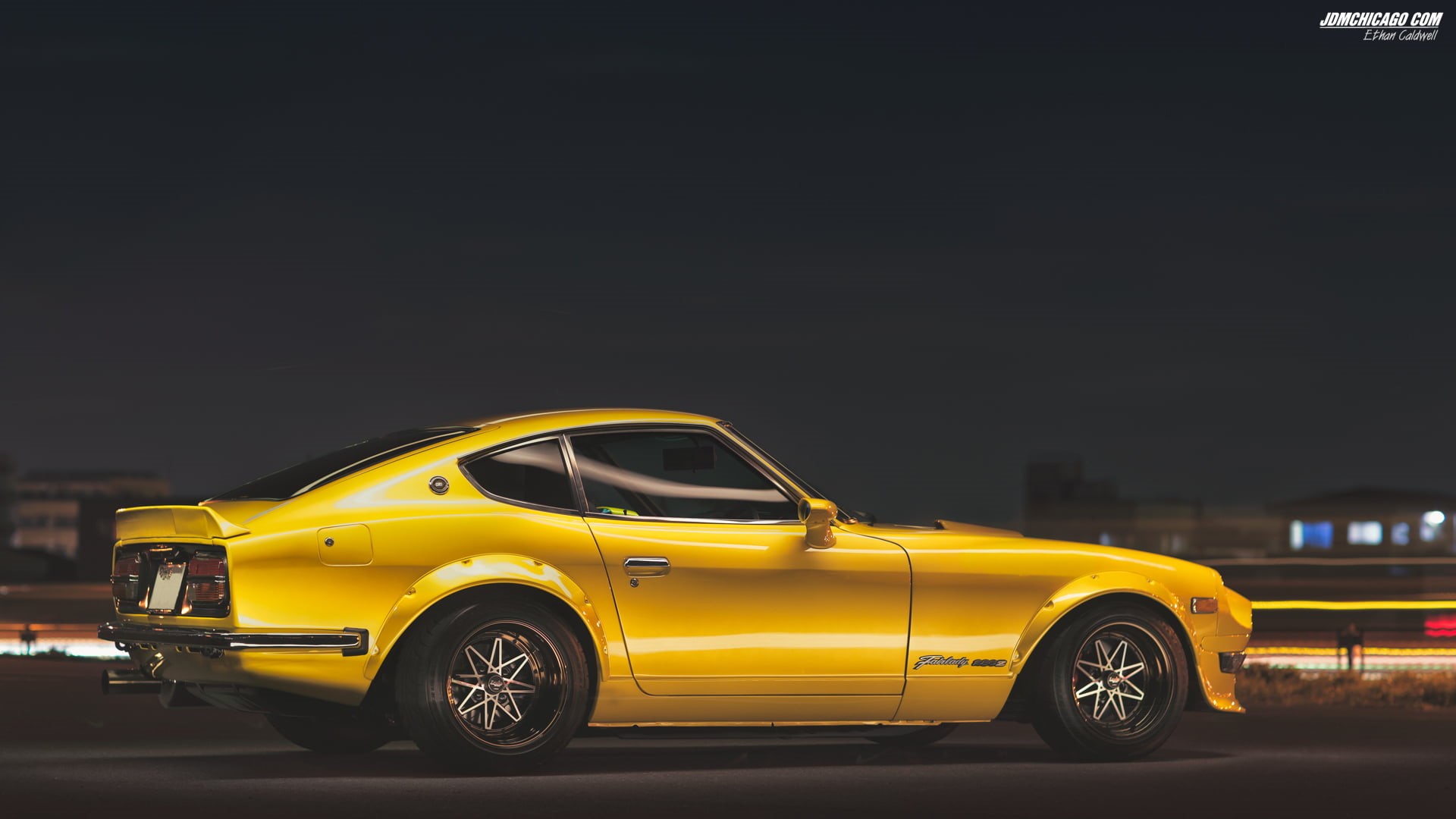 yellow, Car, motor vehicle, illuminated, land vehicle, yellow taxi, city, street, Nissan, no people, retro styled, architecture, HD Wallpaper