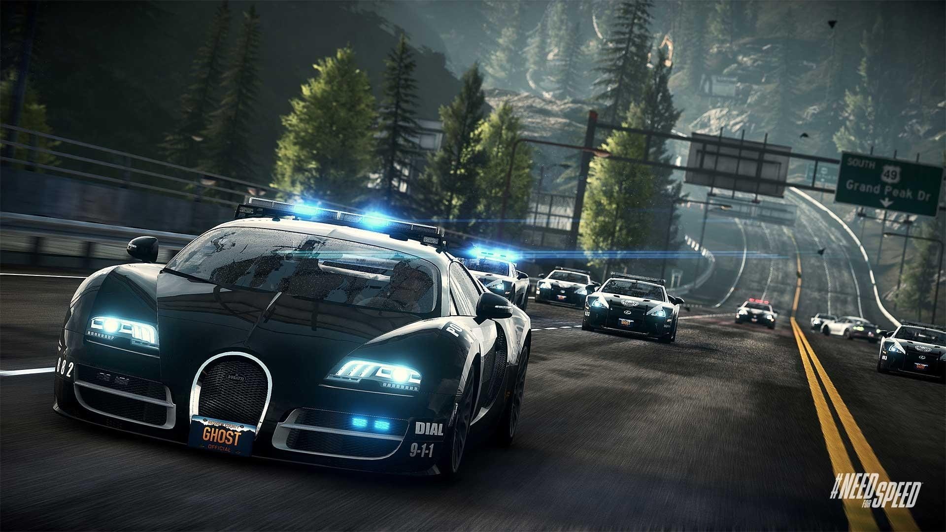 bugatti, cop, speed, need, rivals, car, 1080P, HD Wallpaper