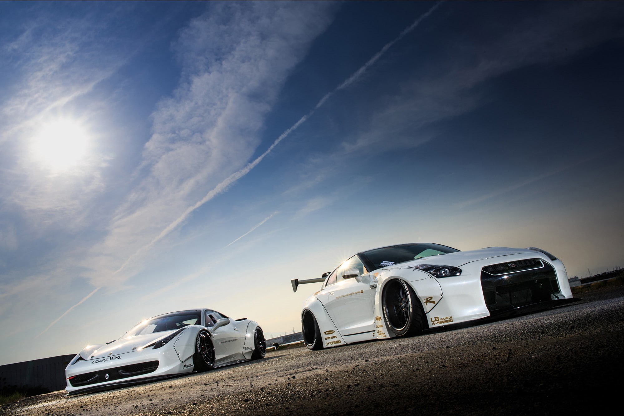 Ferrari, Ferrari 458 Italia, 1080P, LB Performance, Nissan GTR, Super Car, HD Wallpaper