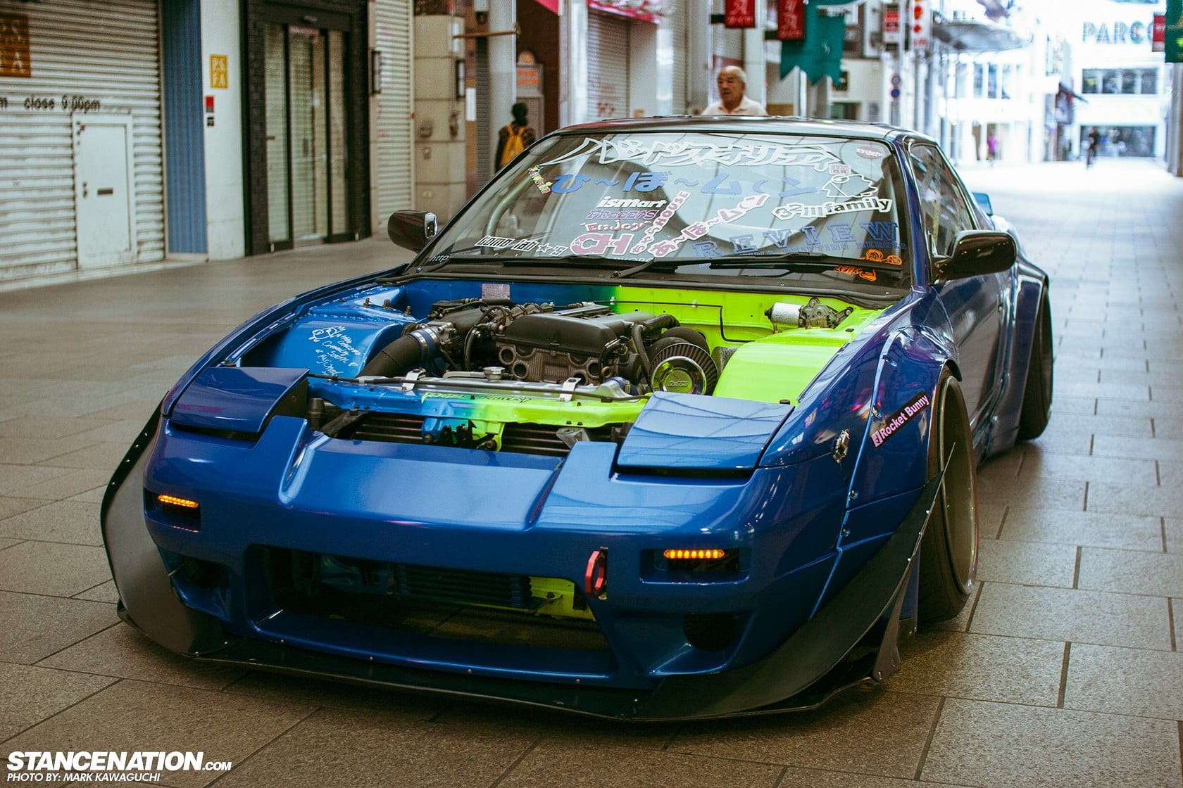 city, outdoors, travel, car, road, built structure, Nissan S13, Rocket Bunny, Nissan, architecture, supercar, 720P, reflection, transportation, StanceNation, HD Wallpaper