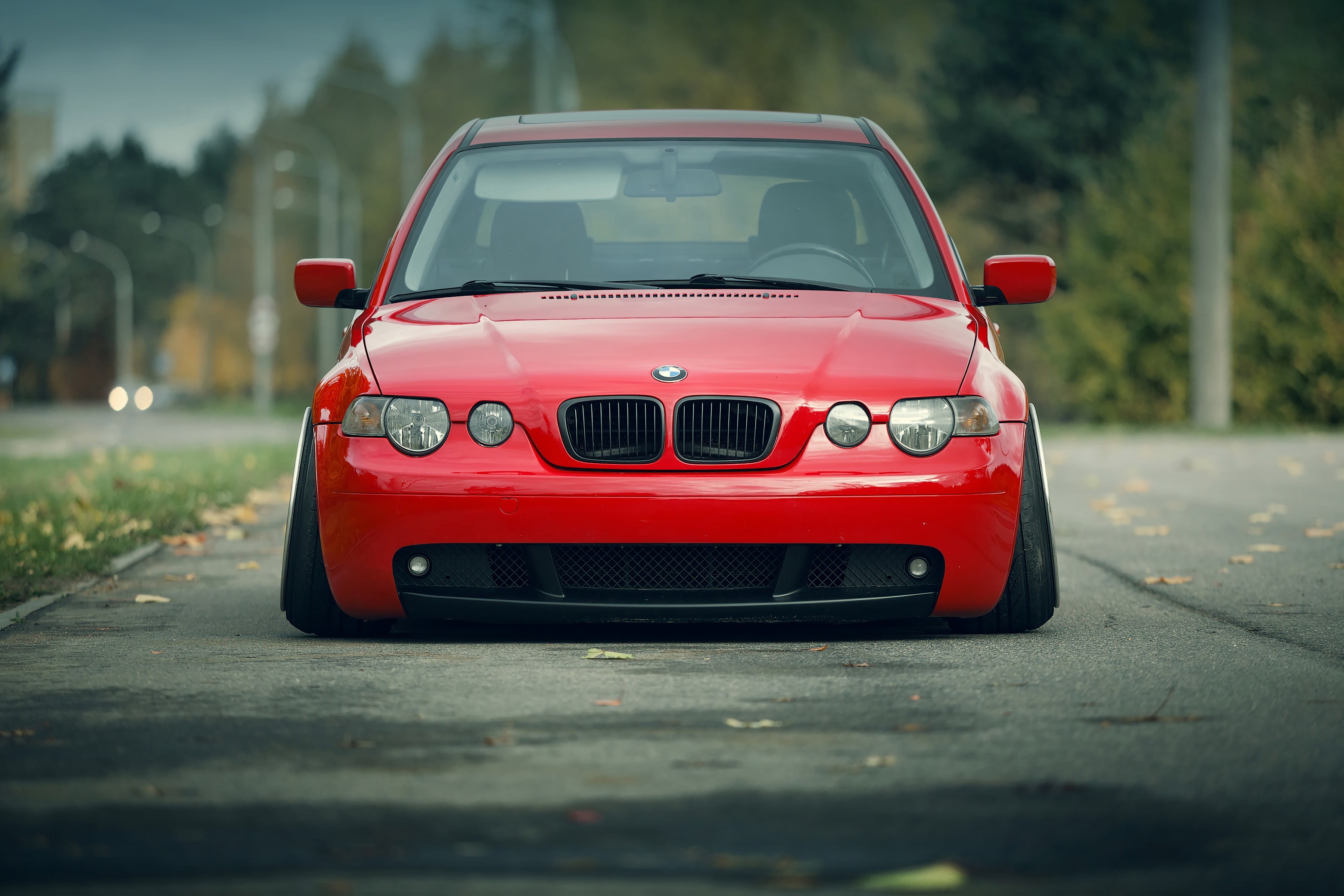 asphalt, street, road, outdoors, Stance, 2K, Work Wheels, BMW E46, BMW, sports car, day, city, mode of transportation, land vehicle, focus on foreground, HD Wallpaper