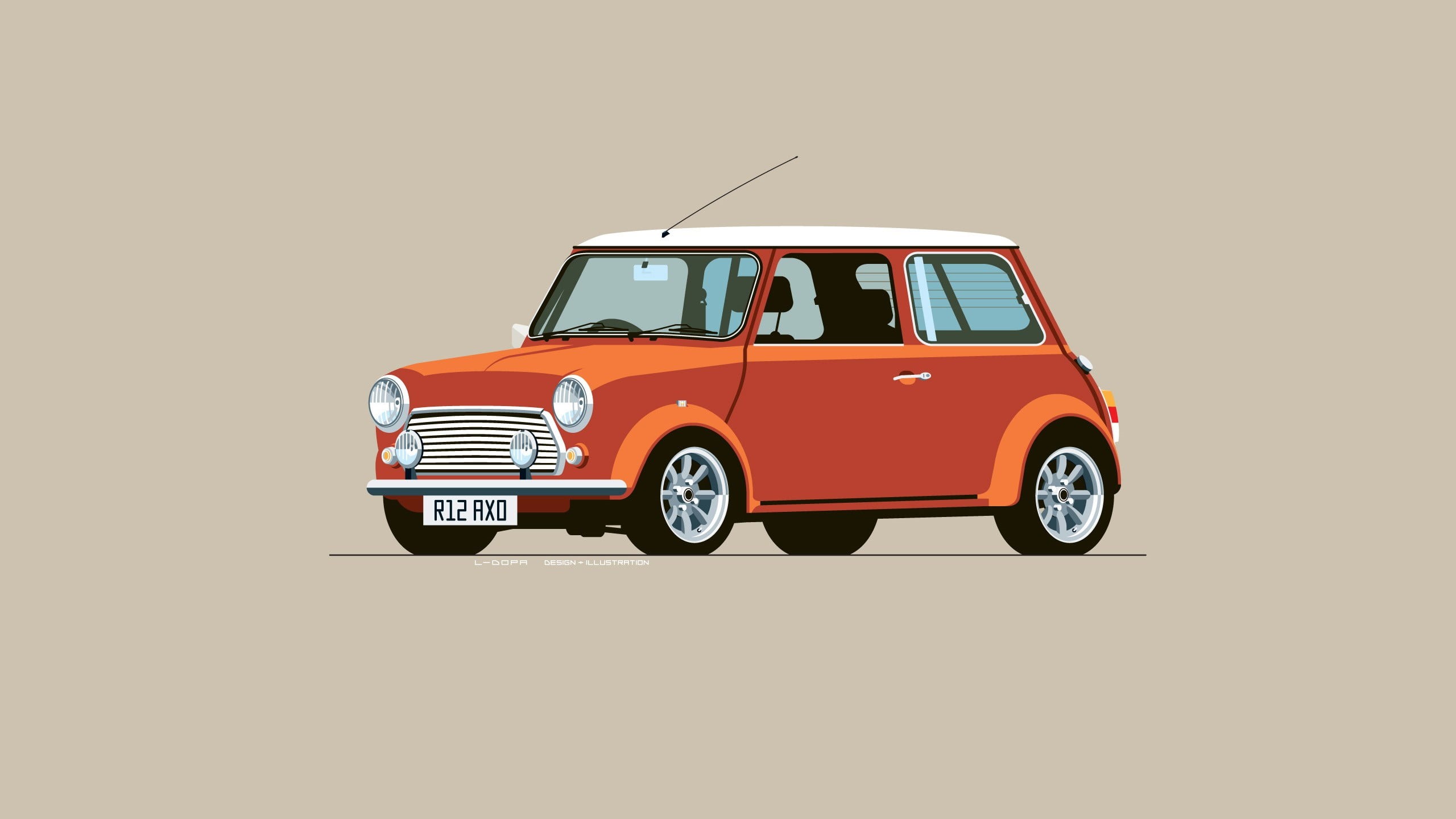 day, cut out, clear sky, 2K, car, Mini Cooper, toy, red cars, red, digital art, no people, minimalism, land vehicle, studio shot, nature, travel, copy space, HD Wallpaper