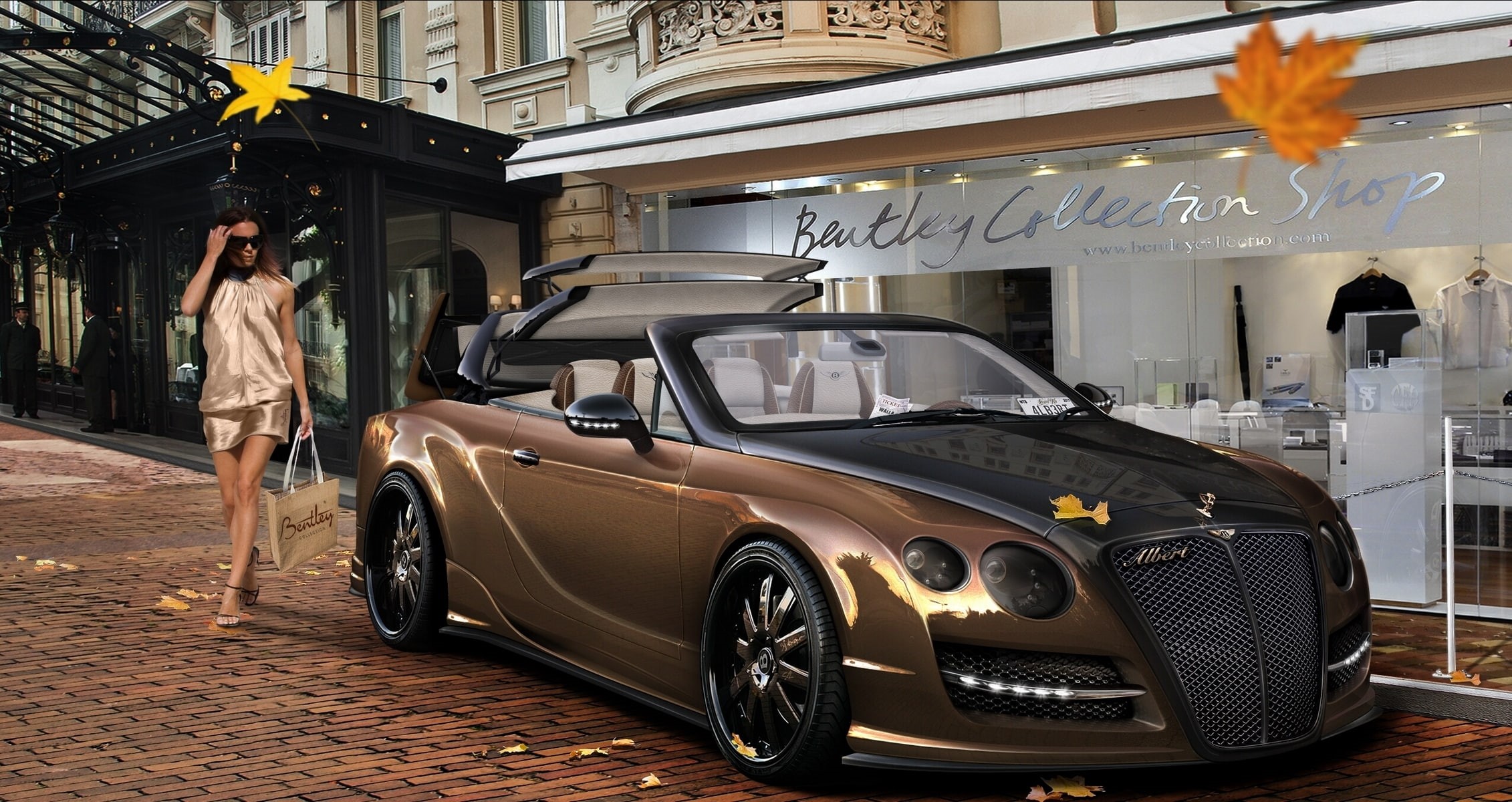 real people, luxury, girl, built structure, shop, one person, standing, bentley, street, black, motor vehicle, car, transportation, city, architecture, HD Wallpaper