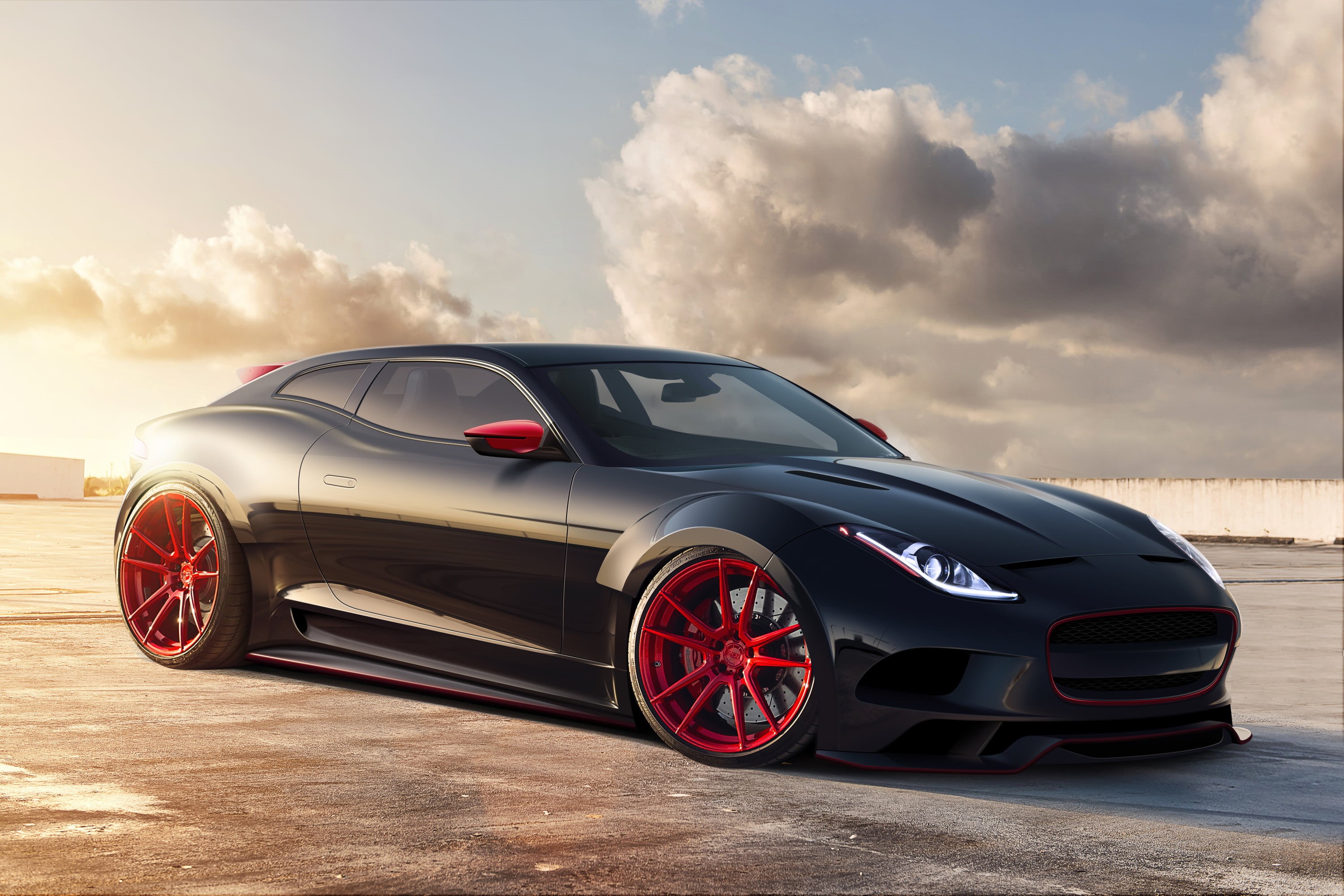 shiny, render, alloy Wheel, 2K, day, mode of transportation, luxury, design, speed, coupe, wheel, outdoors, car, virtual tuning, sunlight, sky, modern, HD Wallpaper