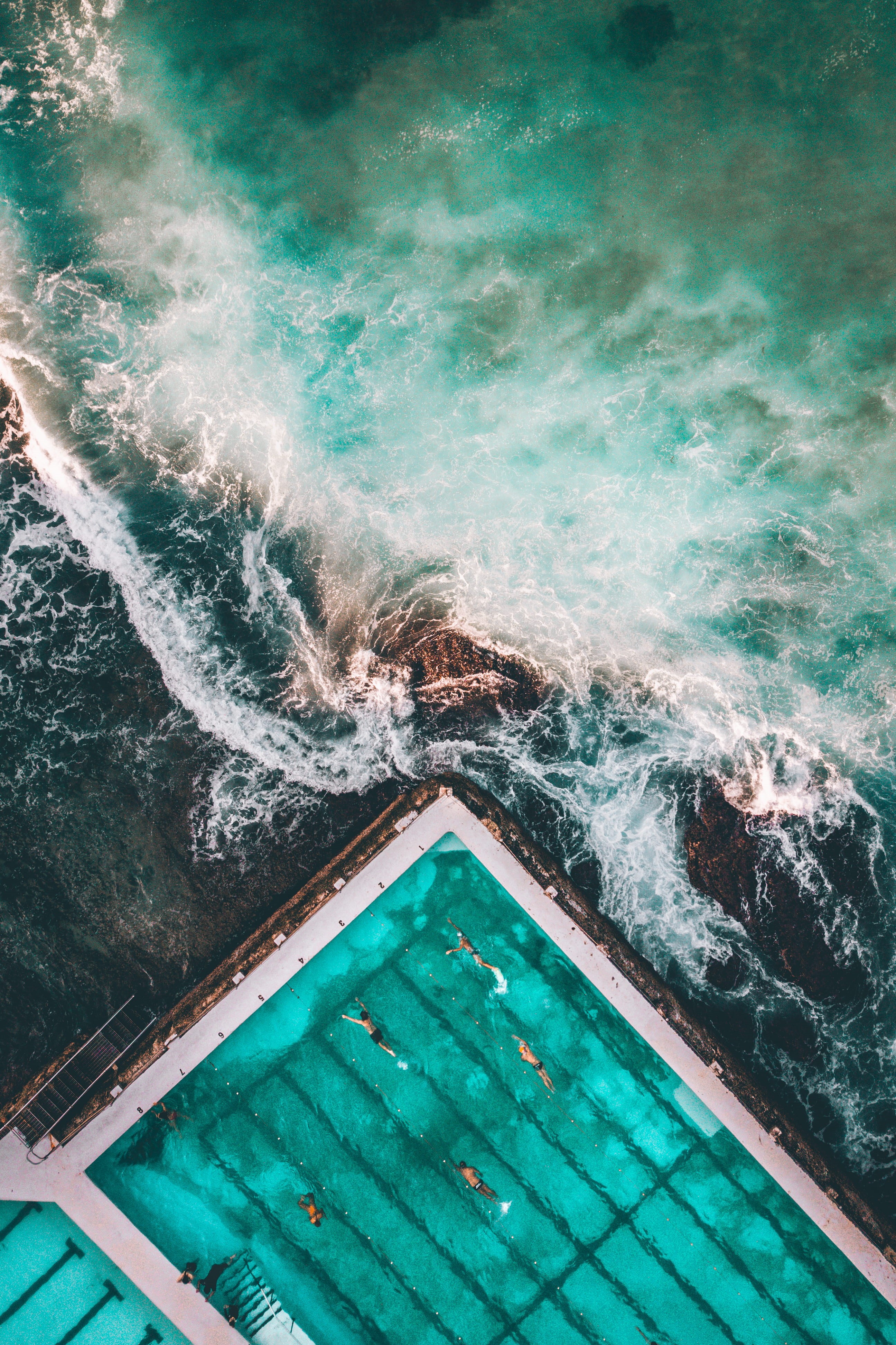 motion, drone, turquoise colored, high angle view, dear, friend, nature, sea, wave, lap pool, outdoors, person, sport, beach, tamara, outdoor, aquatic sport, Phone HD Wallpaper