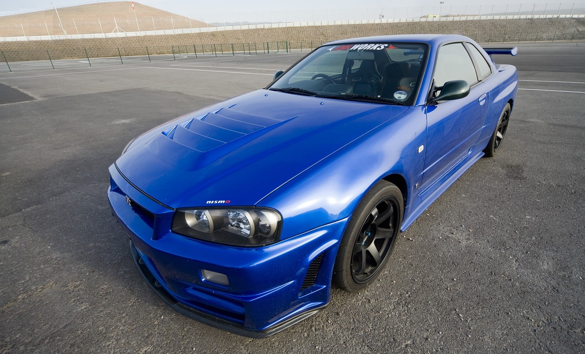 elegance, day, Drifl, parking lot, germany, road trip, sedan, GT-Er, outdoors, Japan, R34, Work Rays, Coupe, GT-R, Gadiem, wheel, JDM, shiny, front View, HD Wallpaper