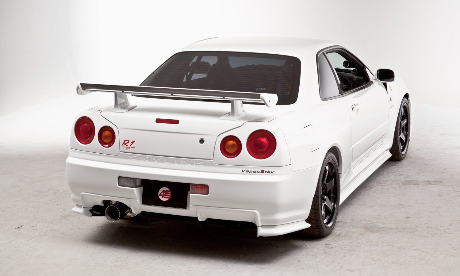 toy, stationary, studio shot, road, rear view, v-spec-ii, nismo, 720P, nature, white color, city, car, land vehicle, skyline, r34, nissan, gt-r, no people, HD Wallpaper